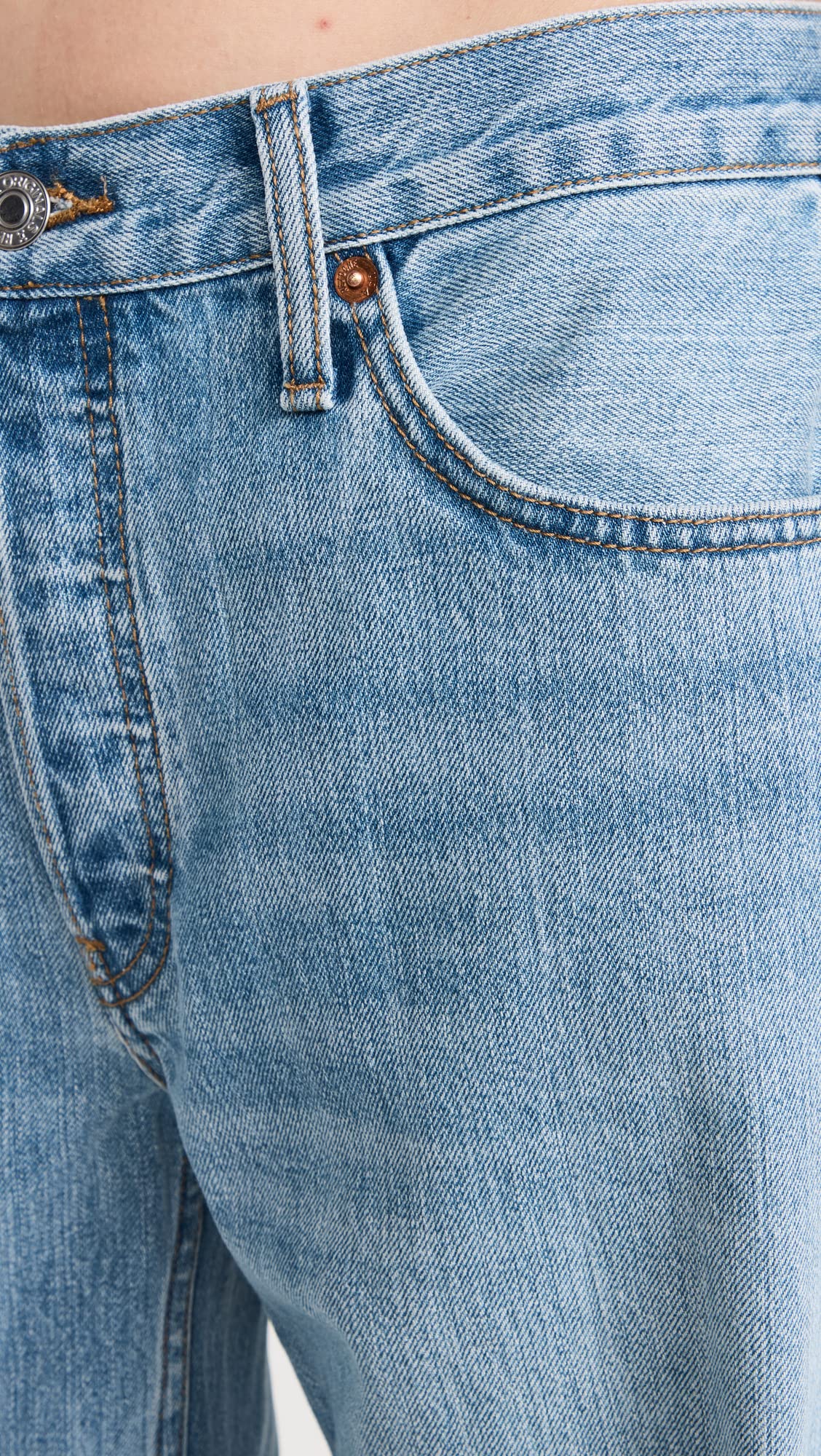 RE/DONE Women's Loose Fit Long Distressed Denim Jeans - High Waisted Vintage Style for Casual Wear & Everyday Outfits