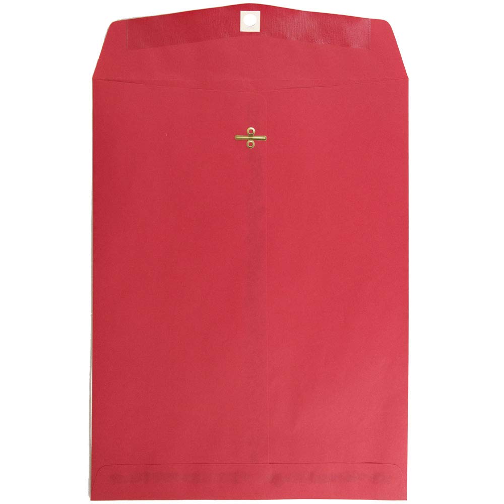 JAM PAPER 10 x 13 Inch Colored Clasp Envelopes - Red Recycled Bulk Pack of 500 - Perfect for Business Mail, Catalog Distribution & Office Organization