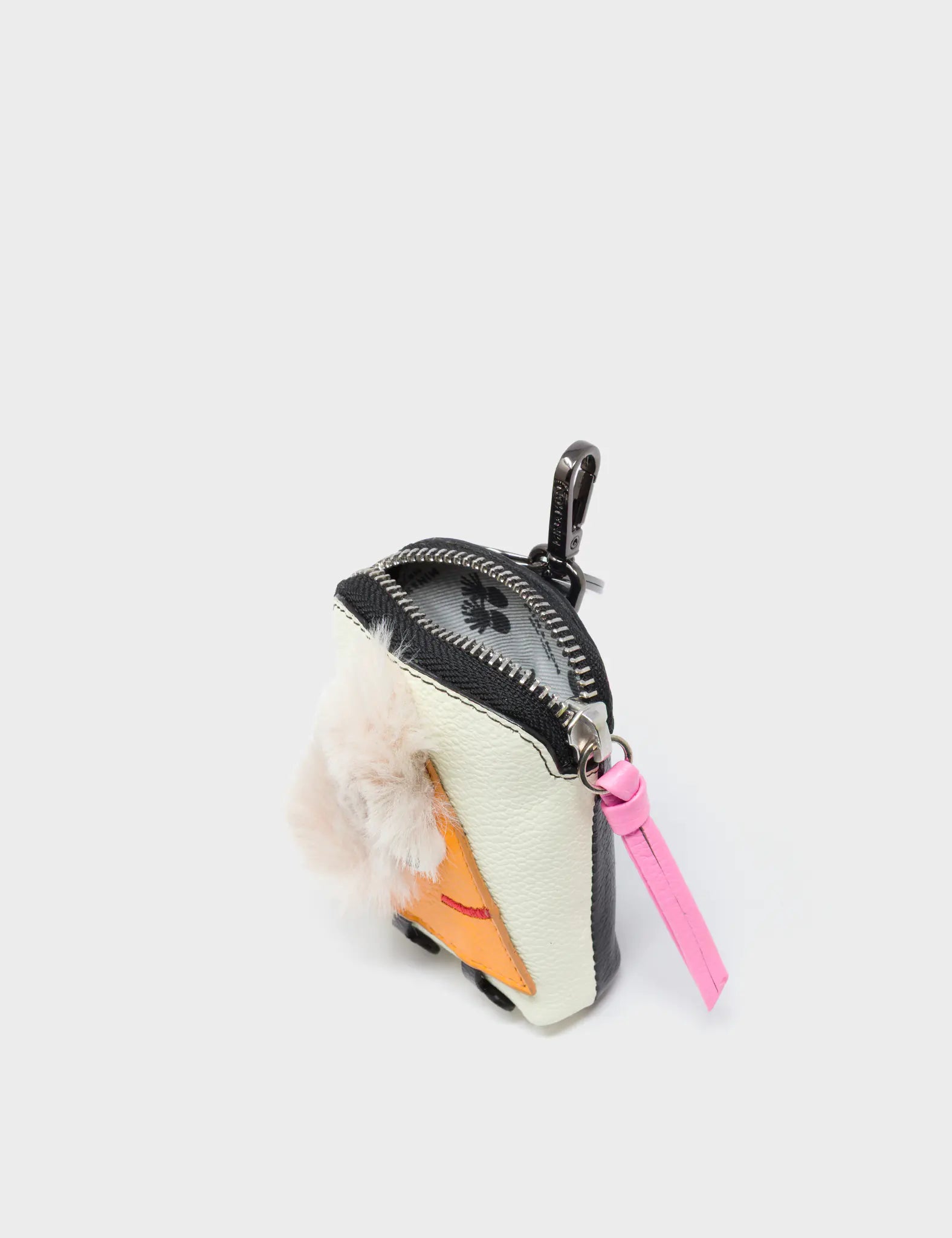 Florence Pouch Charm - Almond Leather Keychain with Peaky Keeper Applique | Stylish Accessory for Keys, Bags & Everyday Carry | Perfect Gift for Women & Fashion Lovers