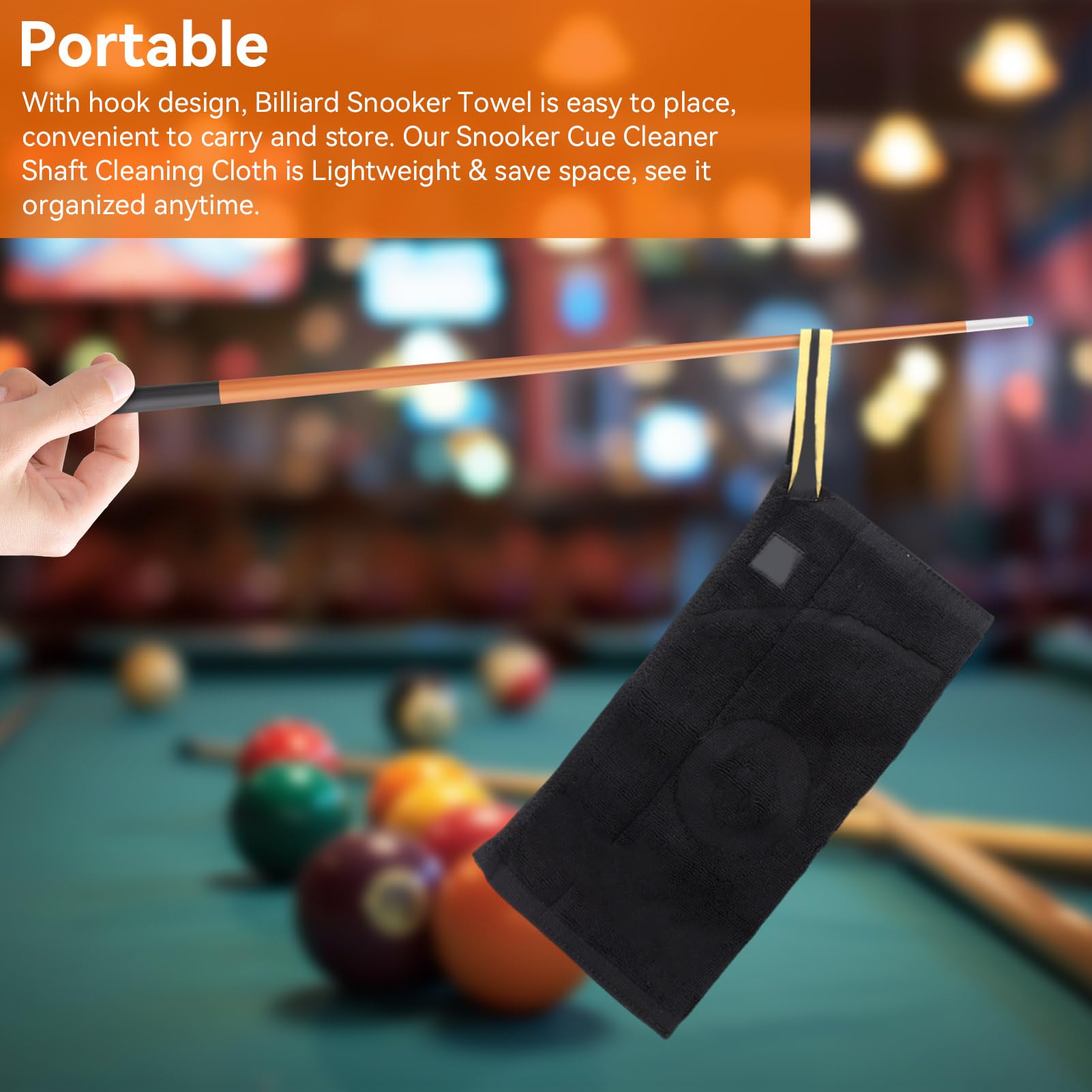 Premium Snooker & Billiards Cue Cleaning Cloth - Microfiber Pool Cue Cleaner & Burnisher Accessory for Shaft Maintenance - Perfect for Home Game Rooms, Sports Clubs & Professional Tournaments