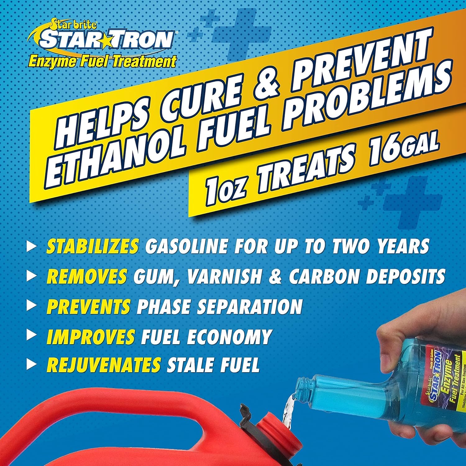 Star Tron Enzyme Fuel Treatment - Gas Additive for Cars, Trucks & Marine Engines | Improves Fuel Efficiency & Cleans Injectors | Ideal for Winter Storage & Long-Term Engine Protection
