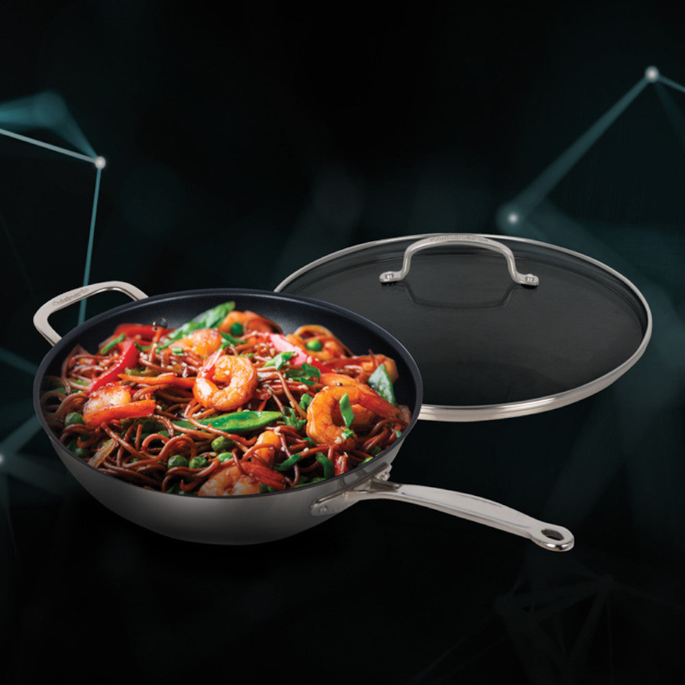 Cuisinart 77IEL26 30HNSCC 12-Inch Everlasting Non-Stick Stainless Steel Stir Fry Pan/Wok with Glass Lid - Perfect for Asian Cooking, Stir-Frying & Sauteing at Home
