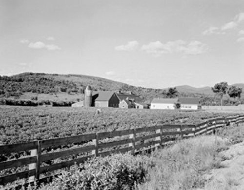 Vermont Guildhall Farm Landscape Poster Print - Scenic Farm View with Plank Fence & Potato Field - 18x24 Inches - Perfect for Home, Office & Farmhouse Decor