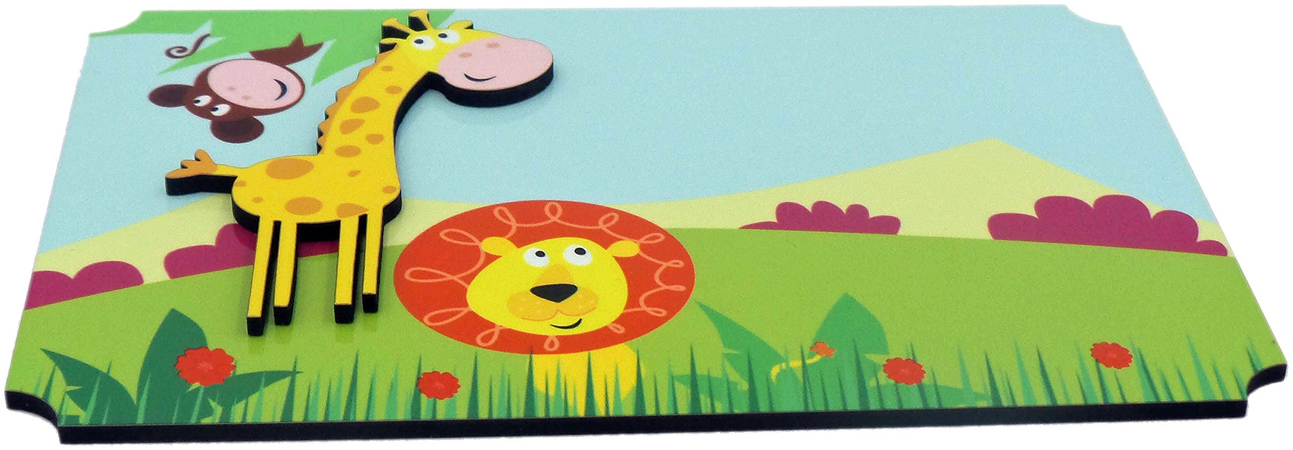 Personalized 3D Giraffe Jungle Door Sign Plaque - Custom Name Wall Decor for Kids & Baby Nursery Room - Perfect for Bedroom, Playroom & Birthday Gifts