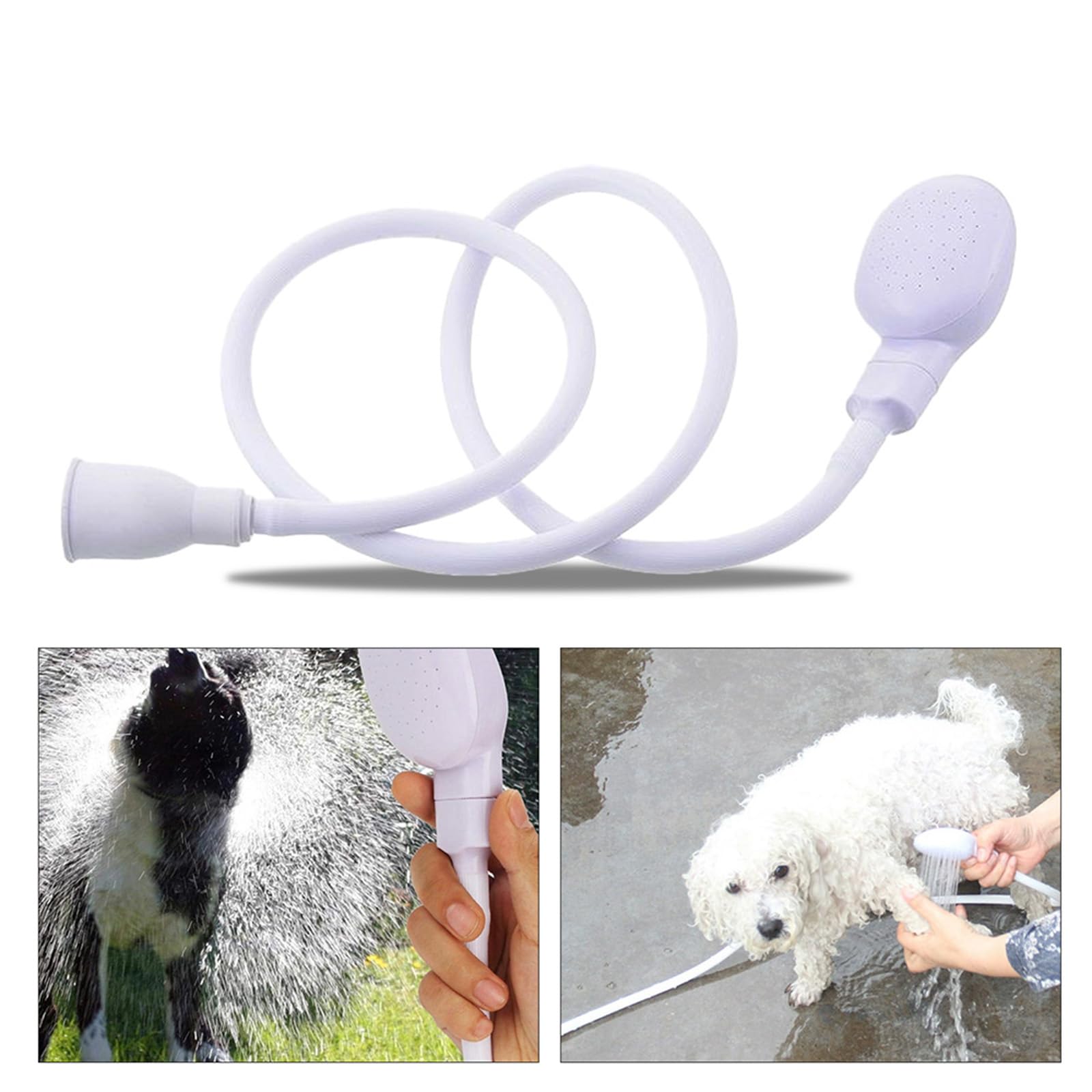 Portable Sink Spray Hose Attachment - Flexible Rubber Faucet Sprayer for Kitchen, Bathroom & Outdoor Use | Handheld Shower Head for Baby Bathing, Pet Washing, Hair Rinsing & Vegetable Cleaning (Yellow & White) - Perfect for Home, RV, Garden & Dog Grooming