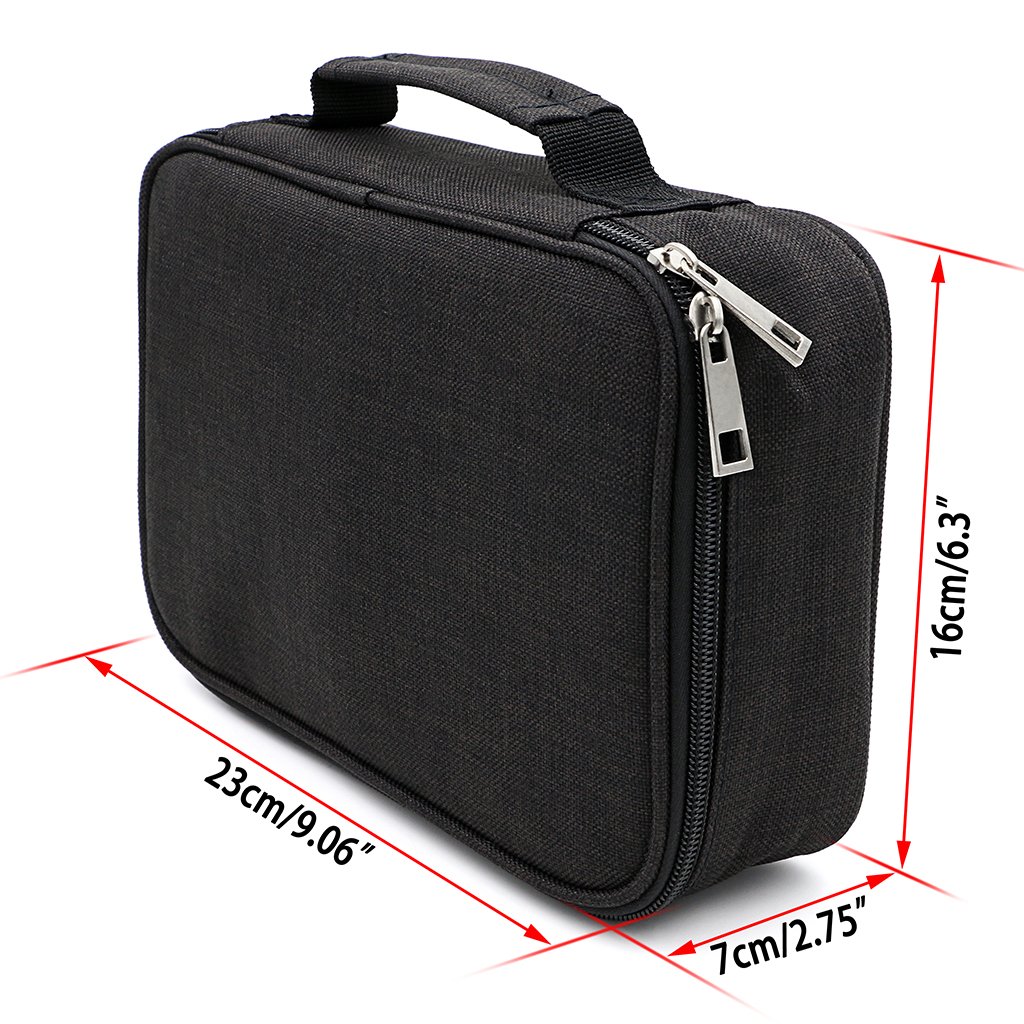 BTSKY Large Capacity Zipper Pencil Case with Pattern - Multifunctional Stationery Organizer Pouch with 36 Stretchy Slots Holds 72 Colored Pencils (Black) - Perfect for School, Office & Art Supplies Storage