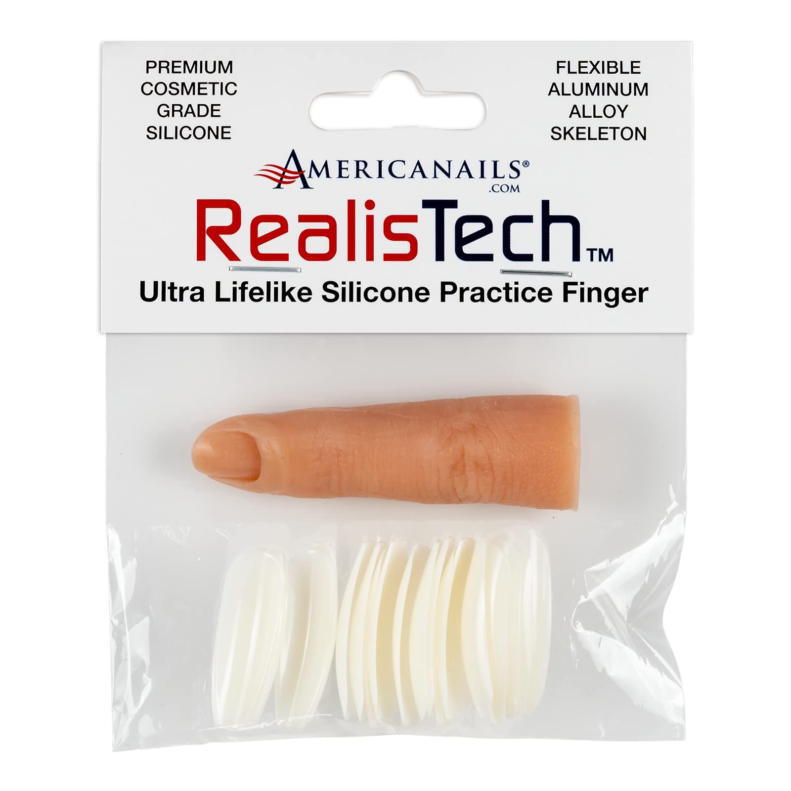 Realistic Silicone Practice Finger for Acrylic Nails - Professional Nail Technician Training Tool with Flexible Mannequin Finger & Insertable Nails | Perfect for Nail Art Practice, Salon Training & DIY Home Manicures