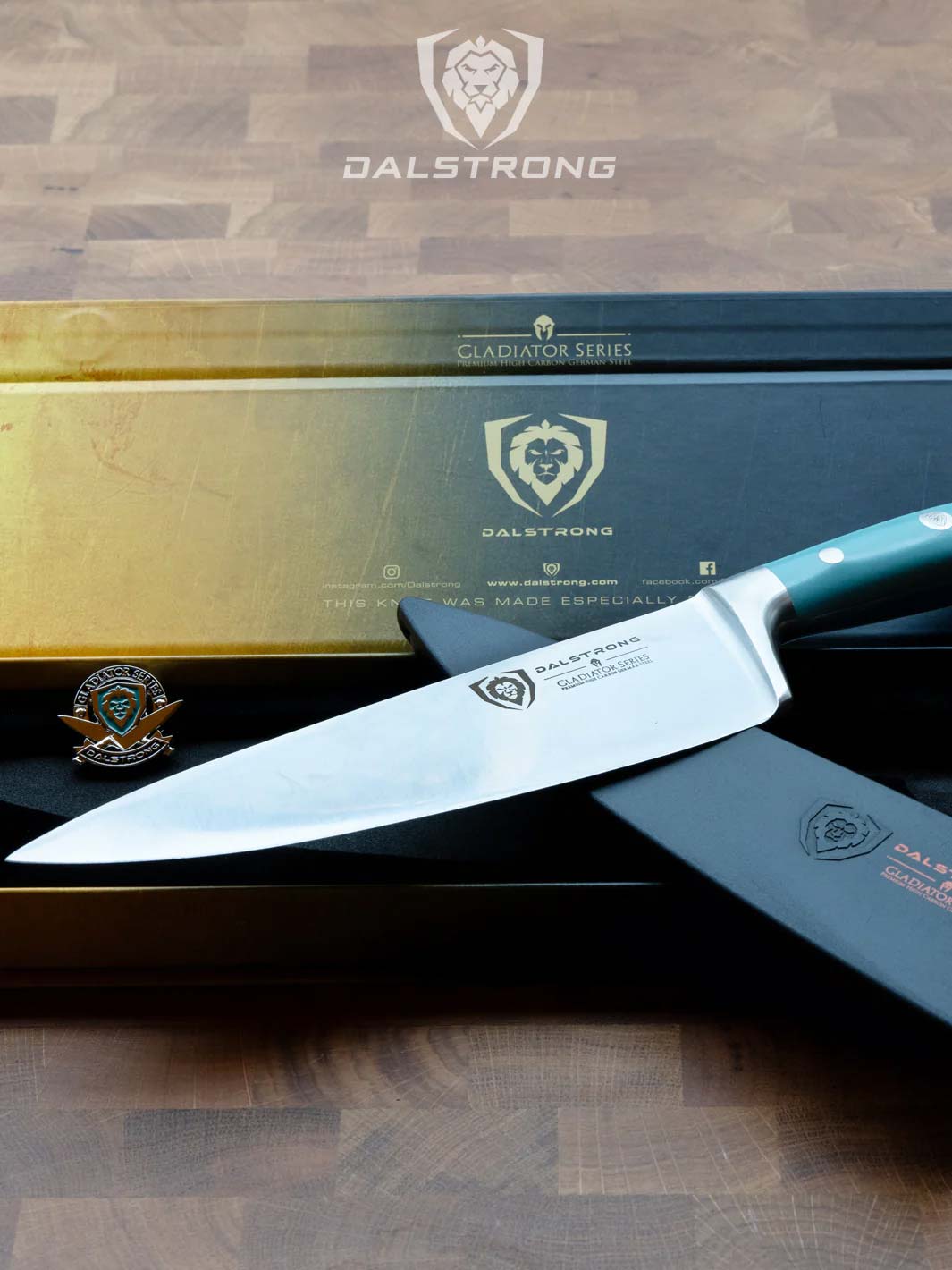 Premium 8-Inch Chef Knife - Aegean Handle, Gladiator Series - NSF Certified Professional Kitchen Knife by Dalstrong - Perfect for Slicing, Dicing & Chopping Vegetables, Meat & Fish