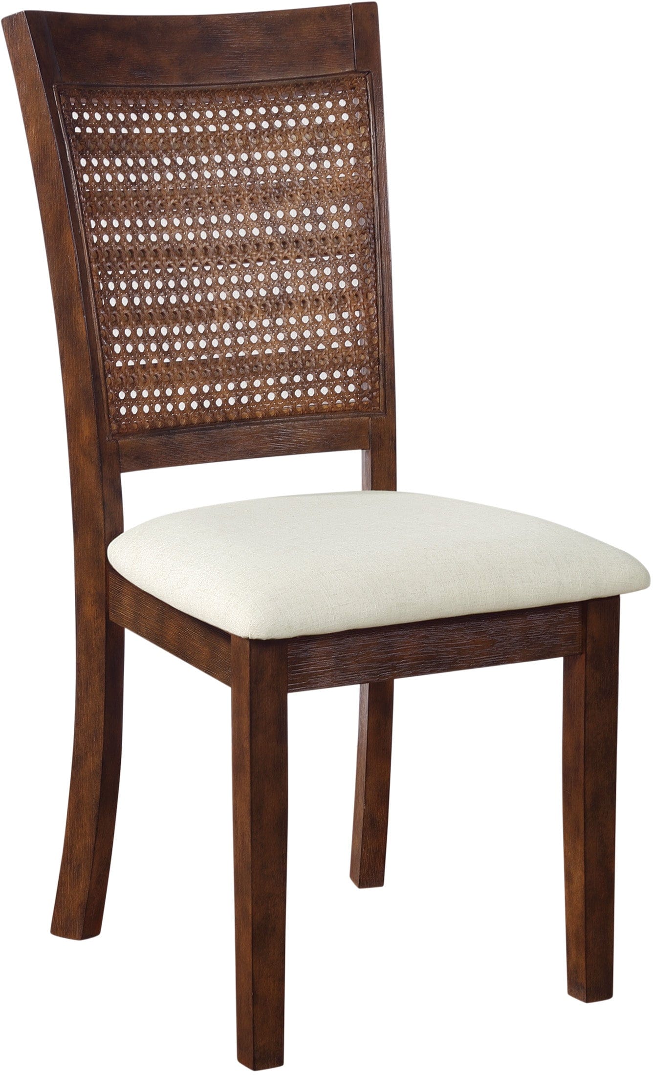 Office Star Walden Cane Back Dining Chairs - Set of 2, Natural Rattan Weave, Comfortable Upholstered Seat - Perfect for Dining Room, Kitchen, or Home Office