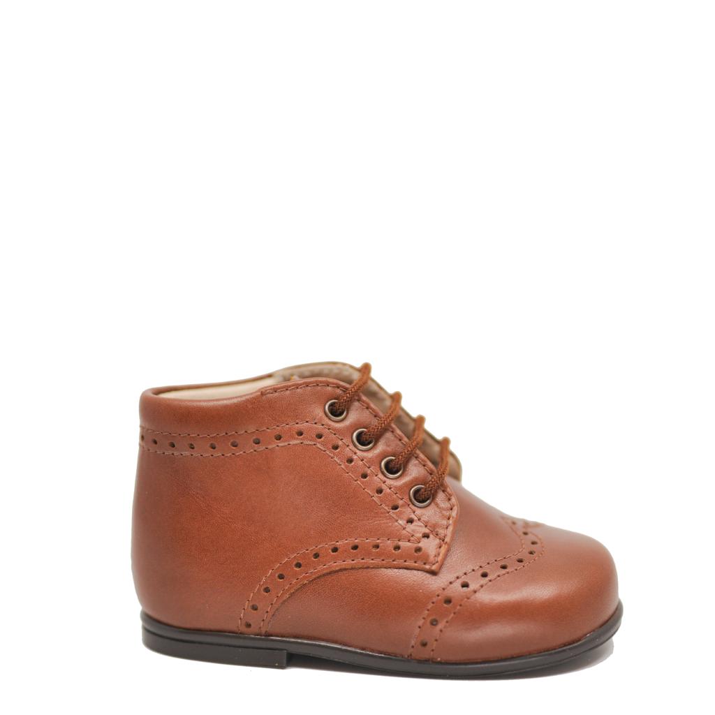 Beberlis Genuine Leather Baby Booties for Boys & Girls - Wingtip Design Luggage-Style Infant Shoes - Perfect for Travel, Holidays & Special Occasions