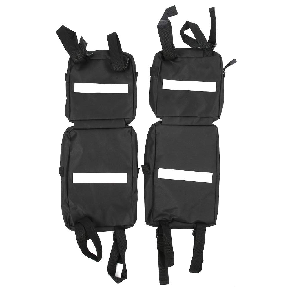600D Oxford Cloth ATV Storage Bag - Waterproof & Wear-Resistant Motorcycle Saddle Bag for Outdoor Riding, Snowmobile & Off-Road Adventures (Black) | Perfect for ATV Accessories, Hunting Gear & Camping Equipment Storage