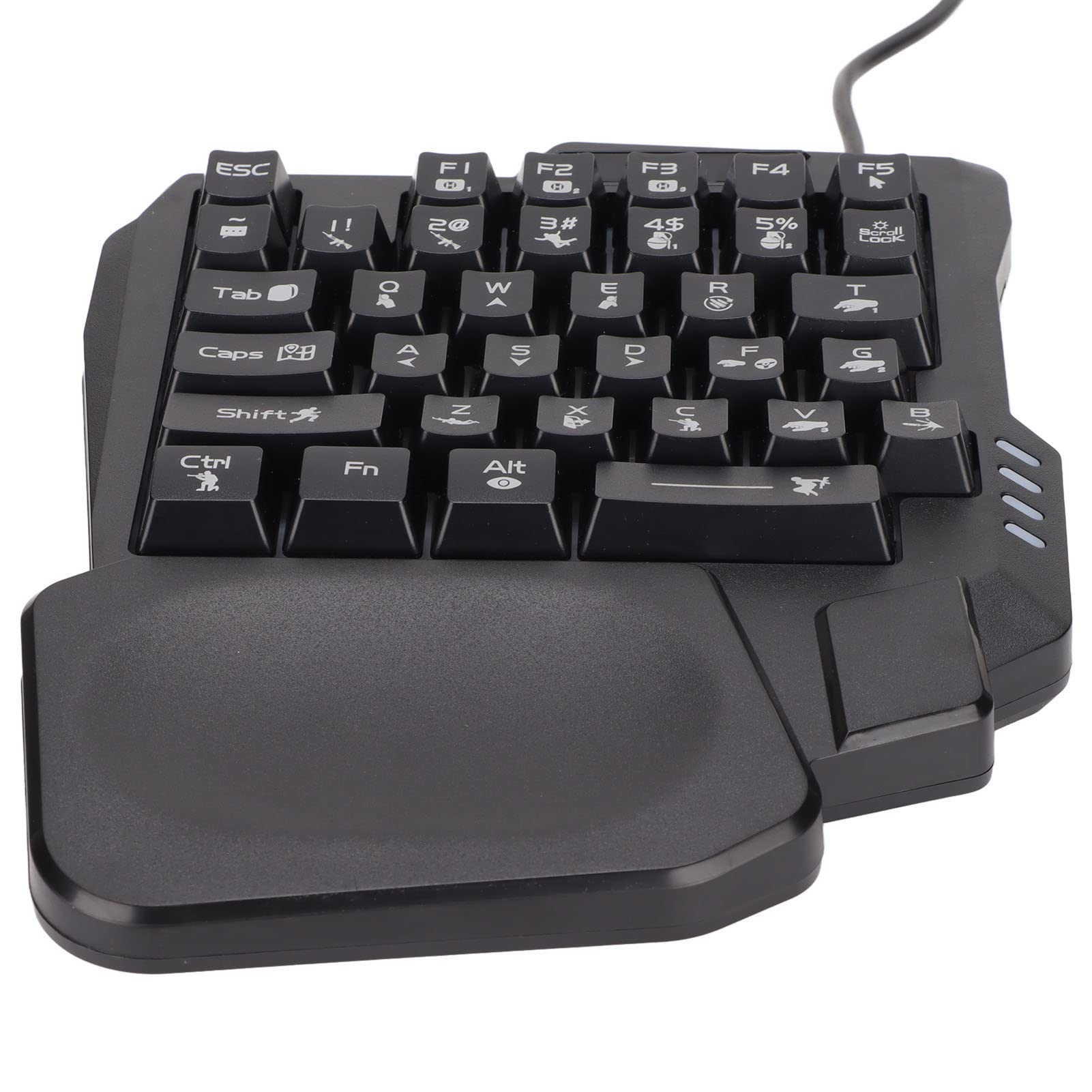 Sazao One-Handed Gaming Keyboard with RGB Backlight & Wide Palm Rest - 35 Keys Mechanical Keyboard for PC, Laptop, Mobile Gaming - Perfect for FPS, MOBA, and Esports Tournaments
