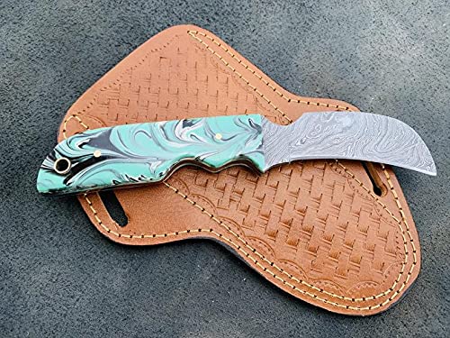 Premium Handmade Damascus Steel Hawkbill Knife - High-Quality Custom Blade for Outdoor, Hunting, and Survival Use