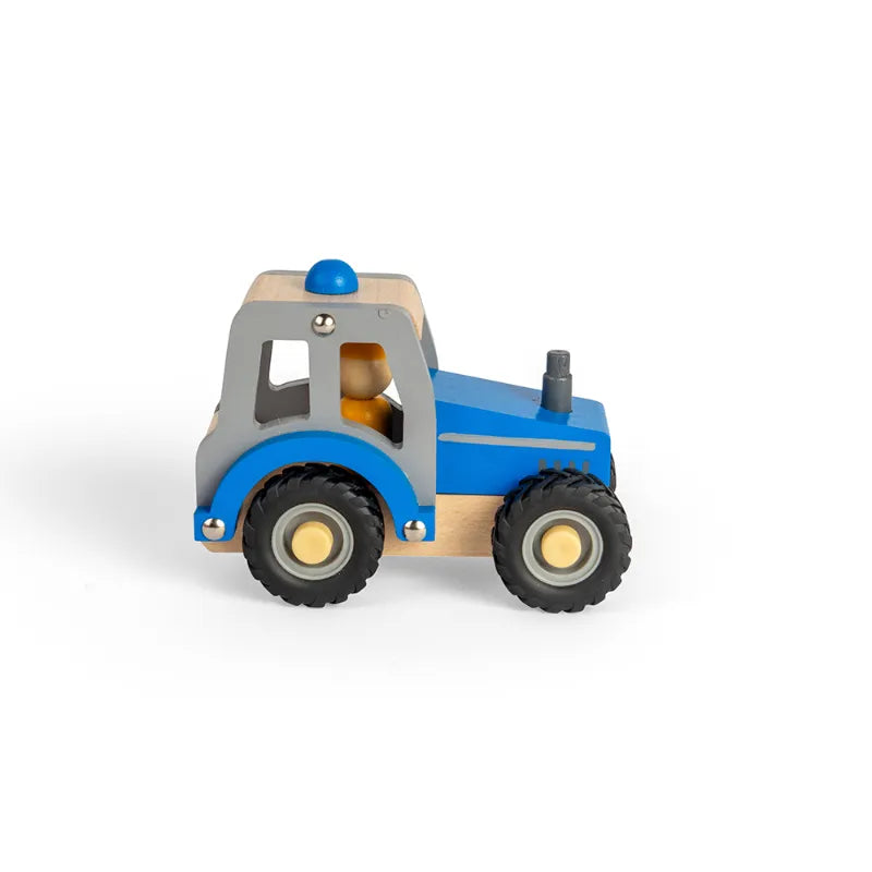 Wooden Blue Tractor Toy for Kids - Realistic Farm Vehicle Playset - Perfect for Pretend Play, Birthday Gifts & Early Learning Activities