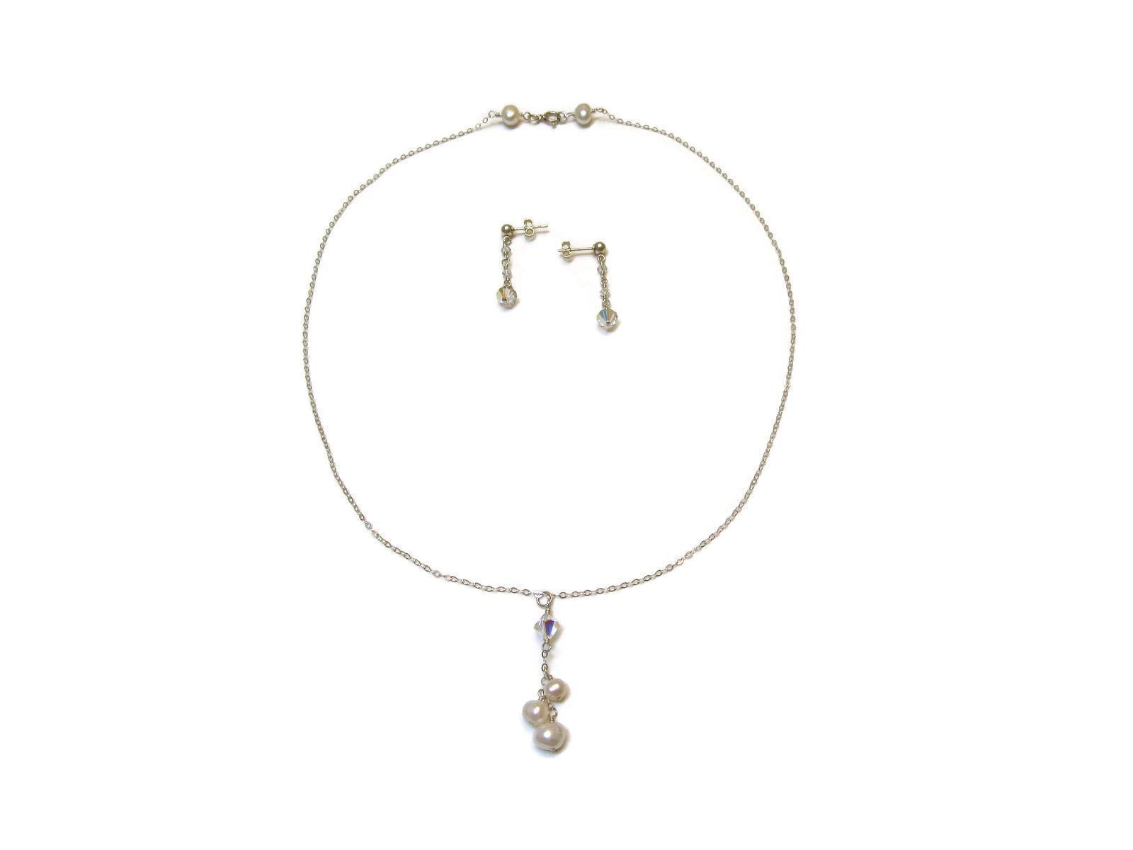 Elegant White Ice Crystal Necklace and Earring Set for Women - Perfect for Weddings, Parties & Special Occasions