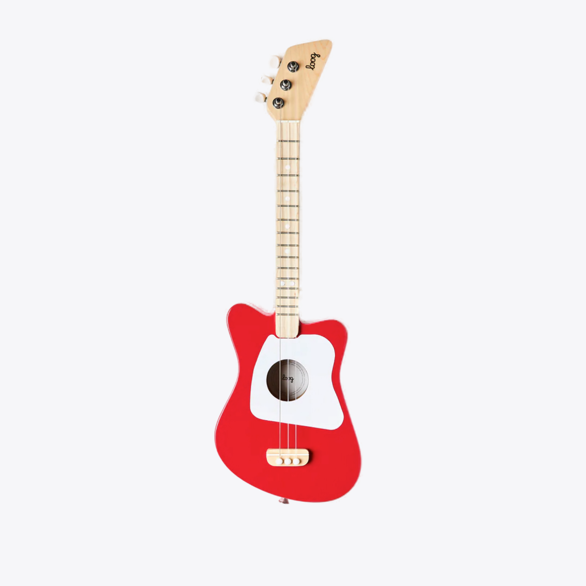 Loog Mini Acoustic Guitar for Kids - 3-String Beginner Guitar in Vibrant Red | Perfect for Early Music Education & Home Practice