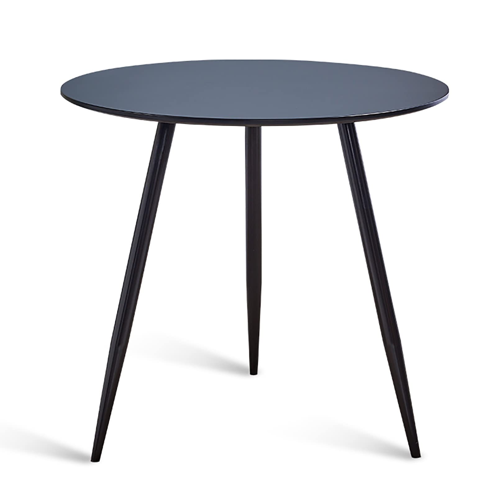 Round Dining Table for Small Spaces - 70CM Compact Leisure & Reception Table for Tea Shops, Negotiations, Guest Seating (Black) - Perfect for Apartments, Cafés & Home Offices
