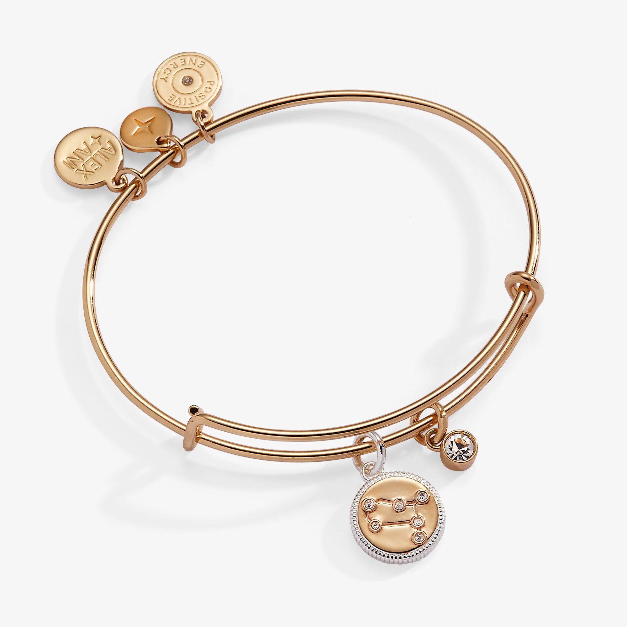 Gemini Zodiac Charm Bangle - Sterling Silver Adjustable Bracelet for Women - Perfect Birthday Gift & Daily Wear Jewelry