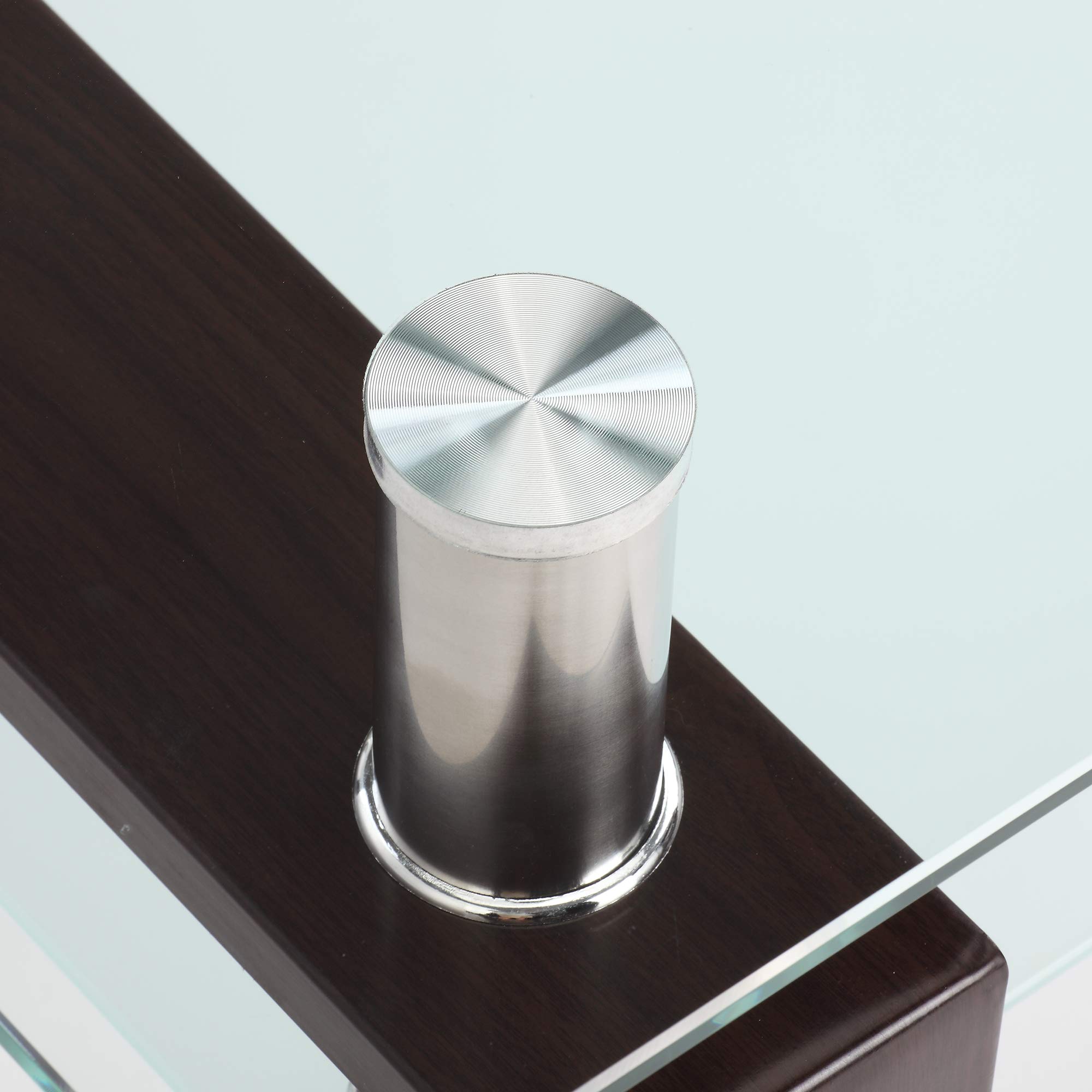 Modern Rectangle Glass Coffee Table with Sturdy Metal Tube Legs - Stylish End Table for Living Room, Perfect for Home Decor & Small Spaces