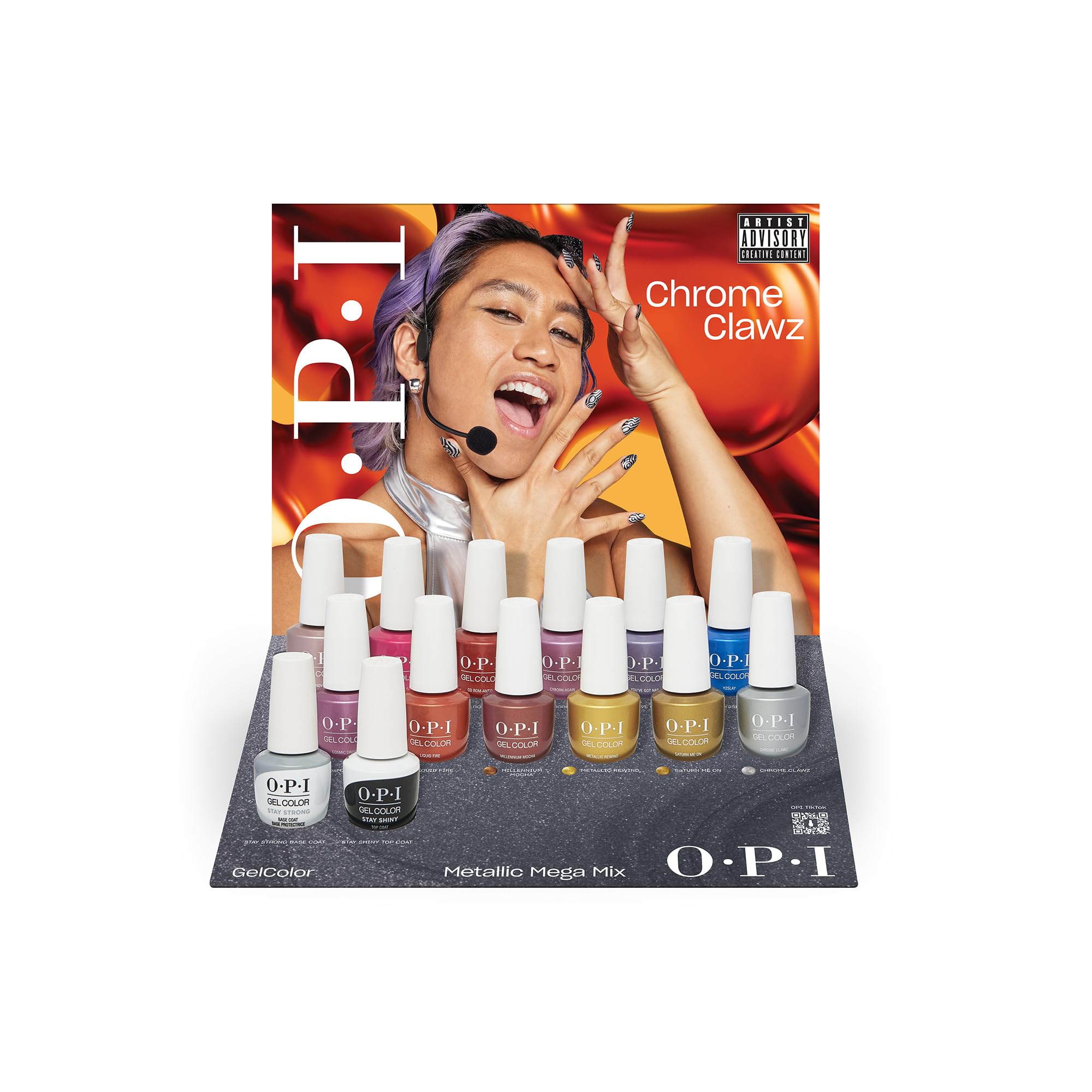 OPI GelColor Gel Nail Polish - Metallic Mega Mix Collection | UV/LED Cured, Long-Lasting Opaque Metallic Finish | Perfect for Salon & Home Manicures, Nail Art Designs