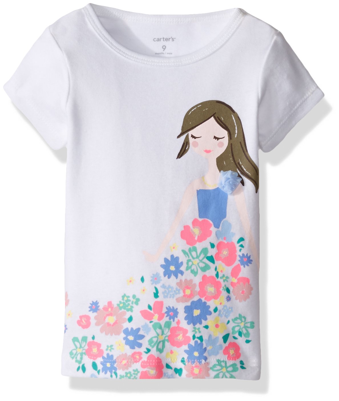 Carter's Baby Girls' Graphic Tee - Soft Cotton Short Sleeve Shirt for Infants 0-24 Months | Cute Everyday Outfit for Playdates & Family Photos