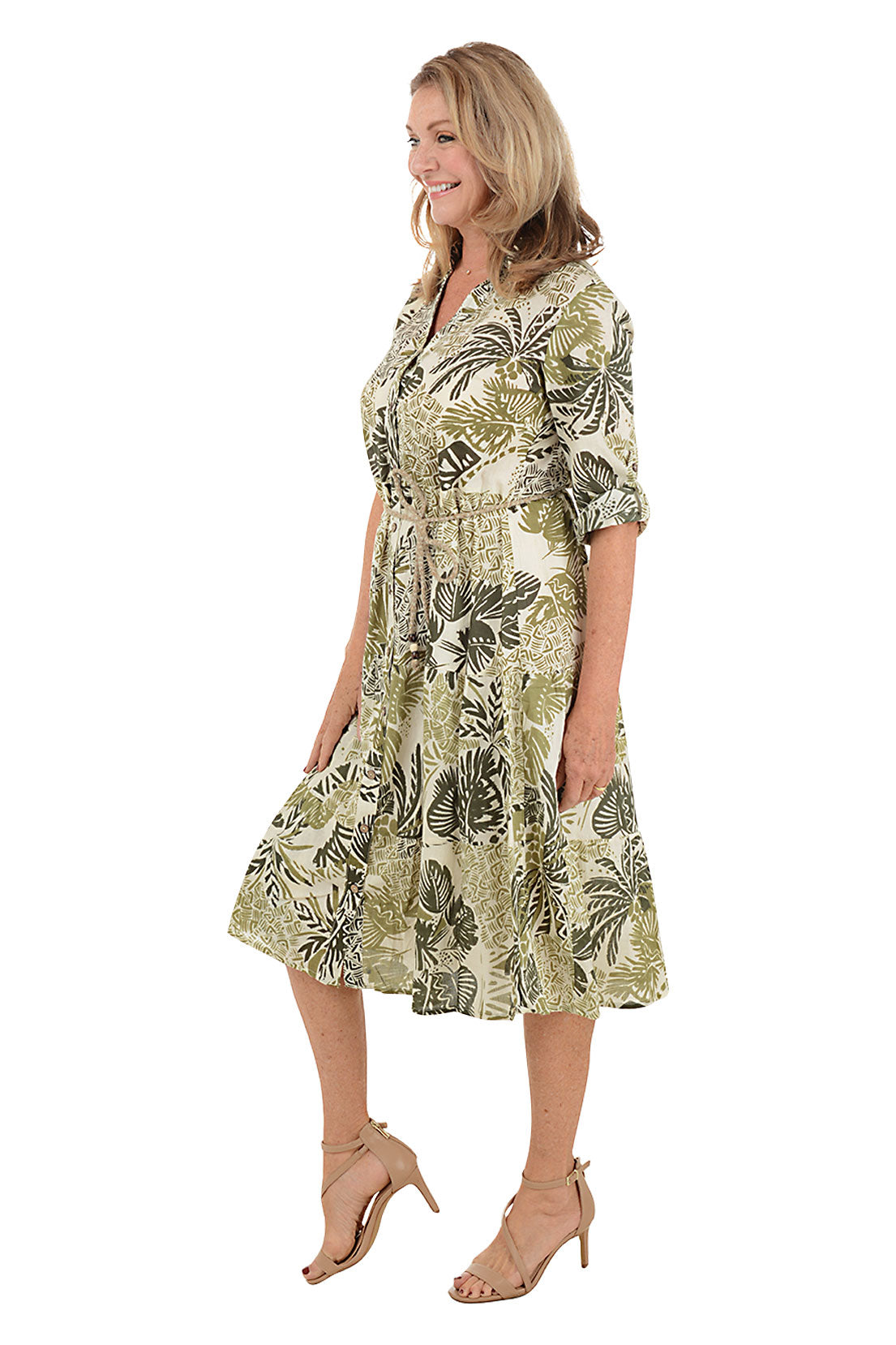Sage Green Belted Wrap Dress for Women - Elegant Midi Dress with Adjustable Waist Tie - Perfect for Office, Wedding & Special Occasions