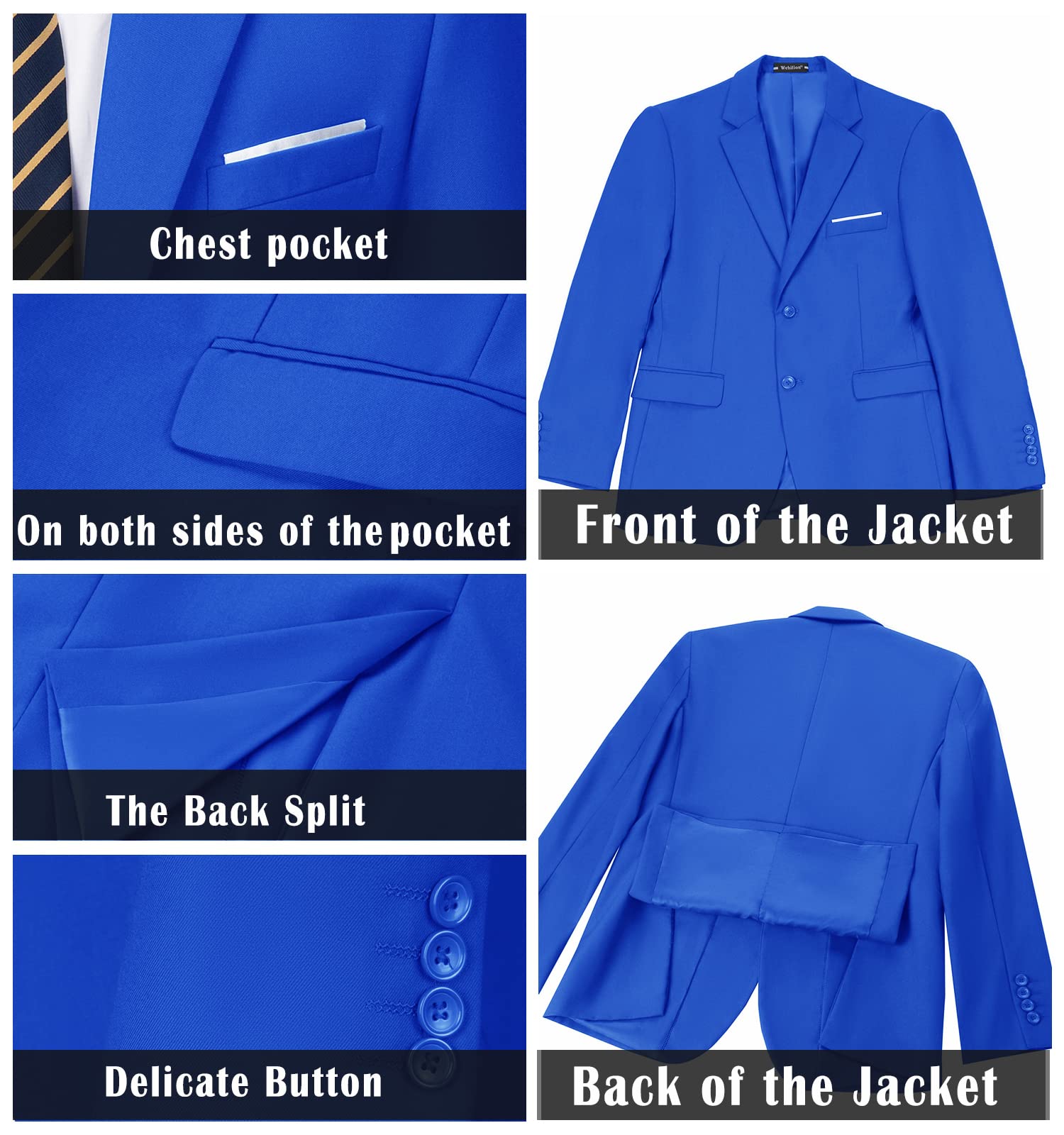 Men's Slim Fit 2-Piece Suit Set - Wedding Tuxedo & Groomsmen Blazer with Tie | Formal Prom, Business & Special Occasion Attire