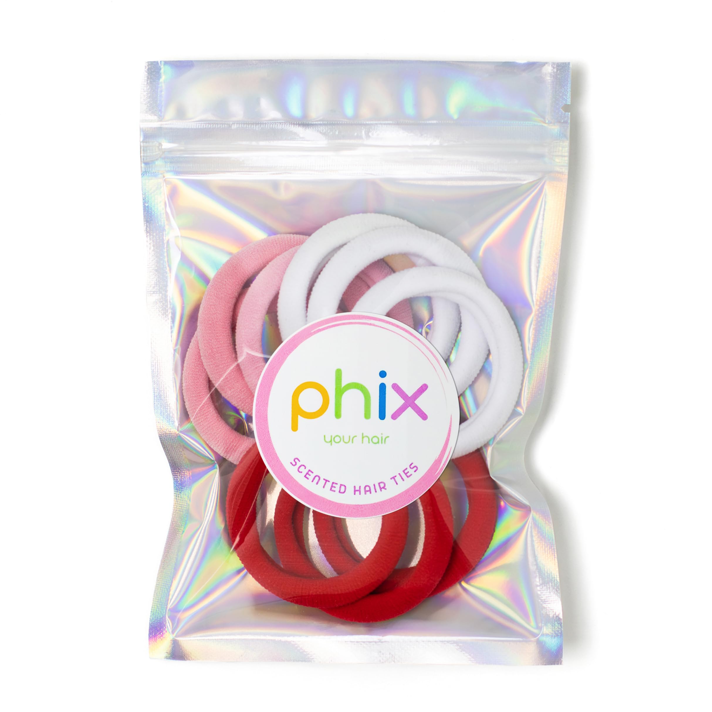 Candy Cane Scented Hair Ties 9 Pack | Snag-Free Ponytail Holders for Thick, Thin & Curly Hair | No Damage Elastic Hair Bands for Sports & Daily Use | Perfect for Workouts, School & Fashion Accessories