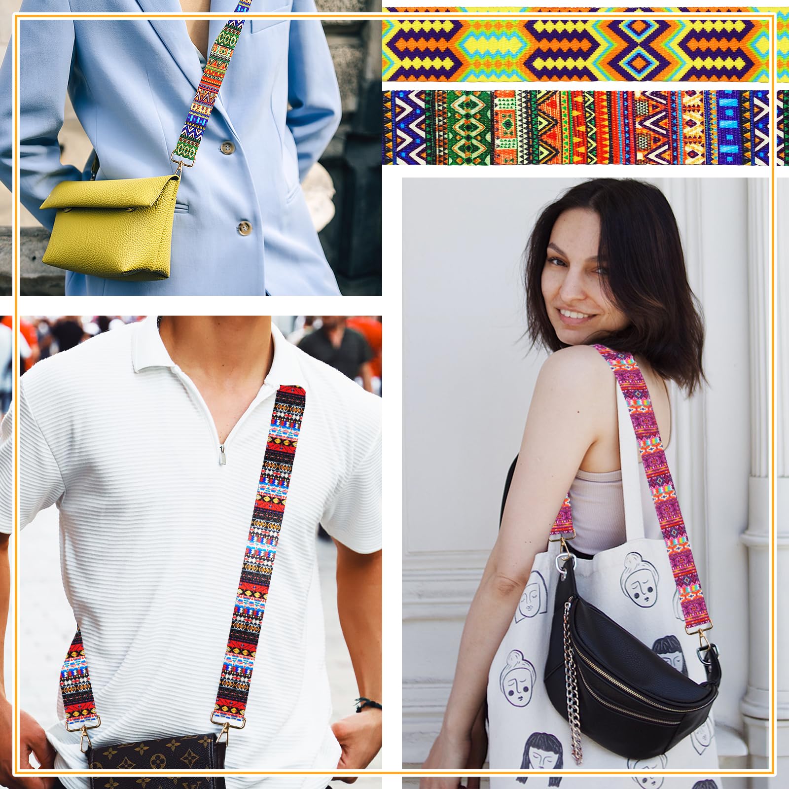 Adjustable Crossbody Purse Straps - Replacement Shoulder Bag Straps for Handbags & Guitar - Durable & Stylish for Everyday Use, Travel & Shopping