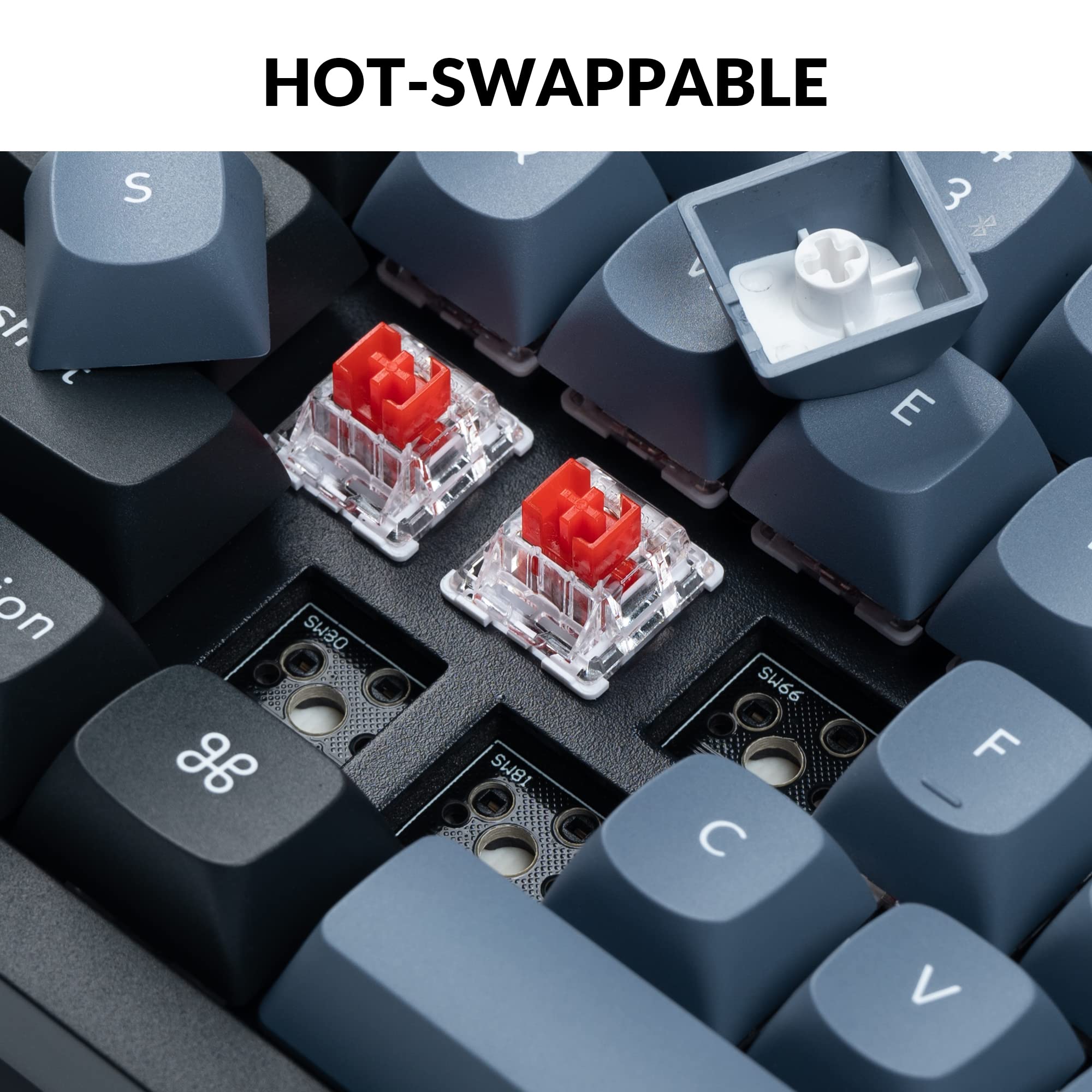 Keychron K10 Pro Wireless Custom Mechanical Keyboard - Full Size Bluetooth/Wired RGB Backlit with Hot-Swappable K Pro Red Switches, QMK/VIA Programmable for Mac Windows Linux - Perfect for Gaming, Coding & Office Work
