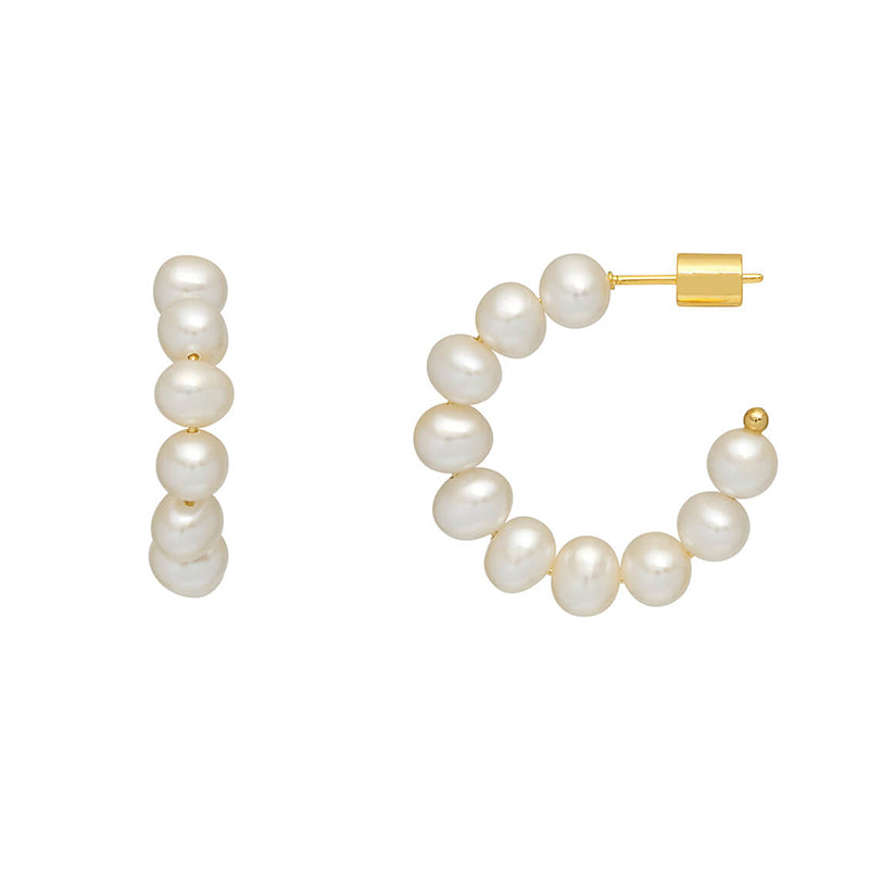 Stylish Multi Pearl Beaded Hoop Earrings for Women - Elegant Fashion Jewelry for Parties, Weddings & Everyday Wear