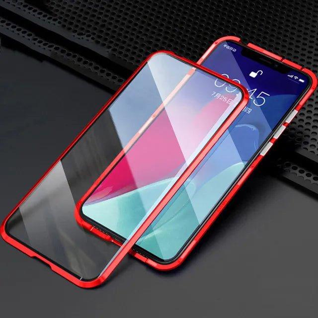 Samsung Galaxy S24 Magnetic Adsorption Glass Metal Case - Premium Protective Cover for Everyday Use & Travel
