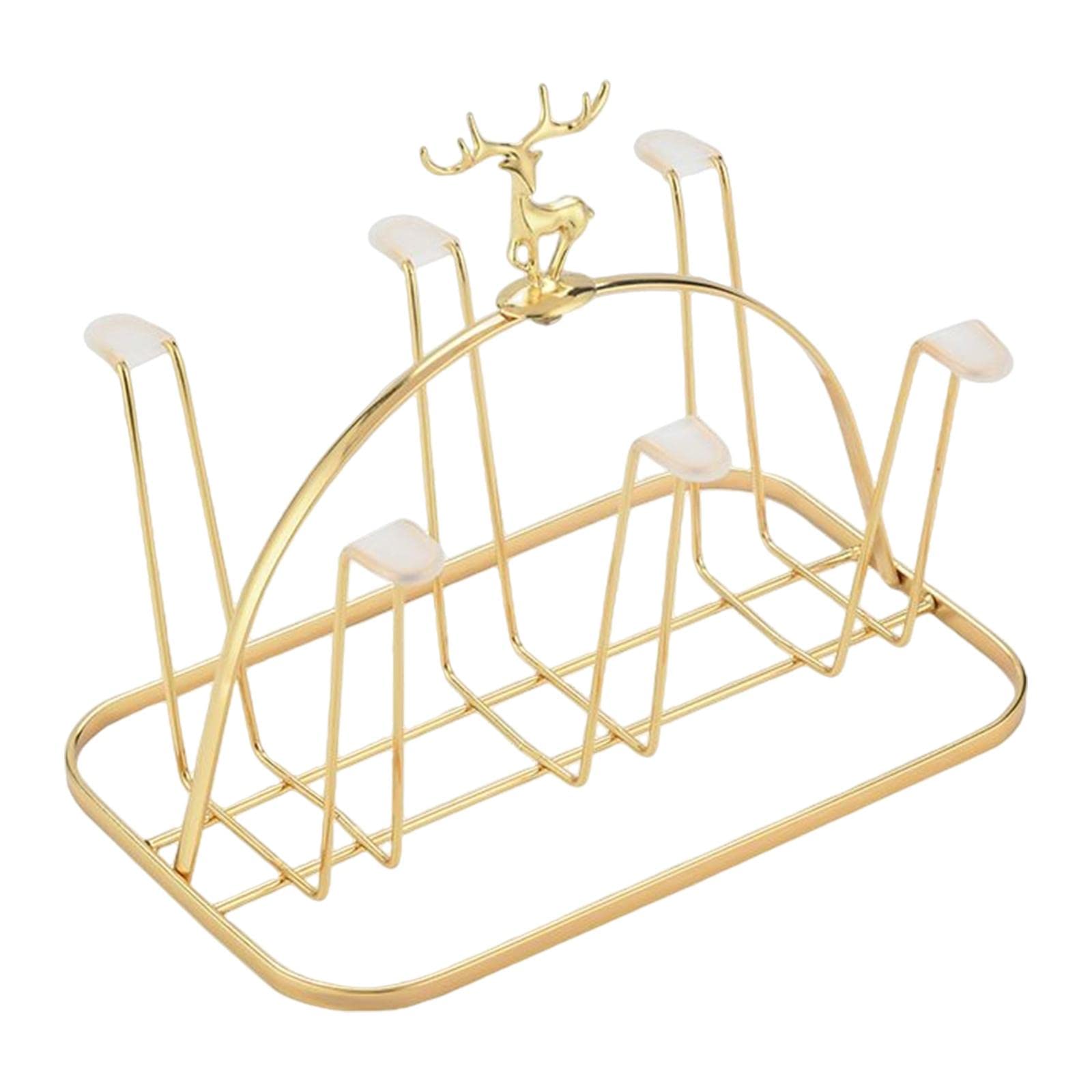 Minimalist Mug Holder Stand - Durable Kitchen Countertop Organizer for Mugs, Glasses & Bottles | Space-Saving Drain Rack for Small Kitchens, Office Desks & Coffee Stations