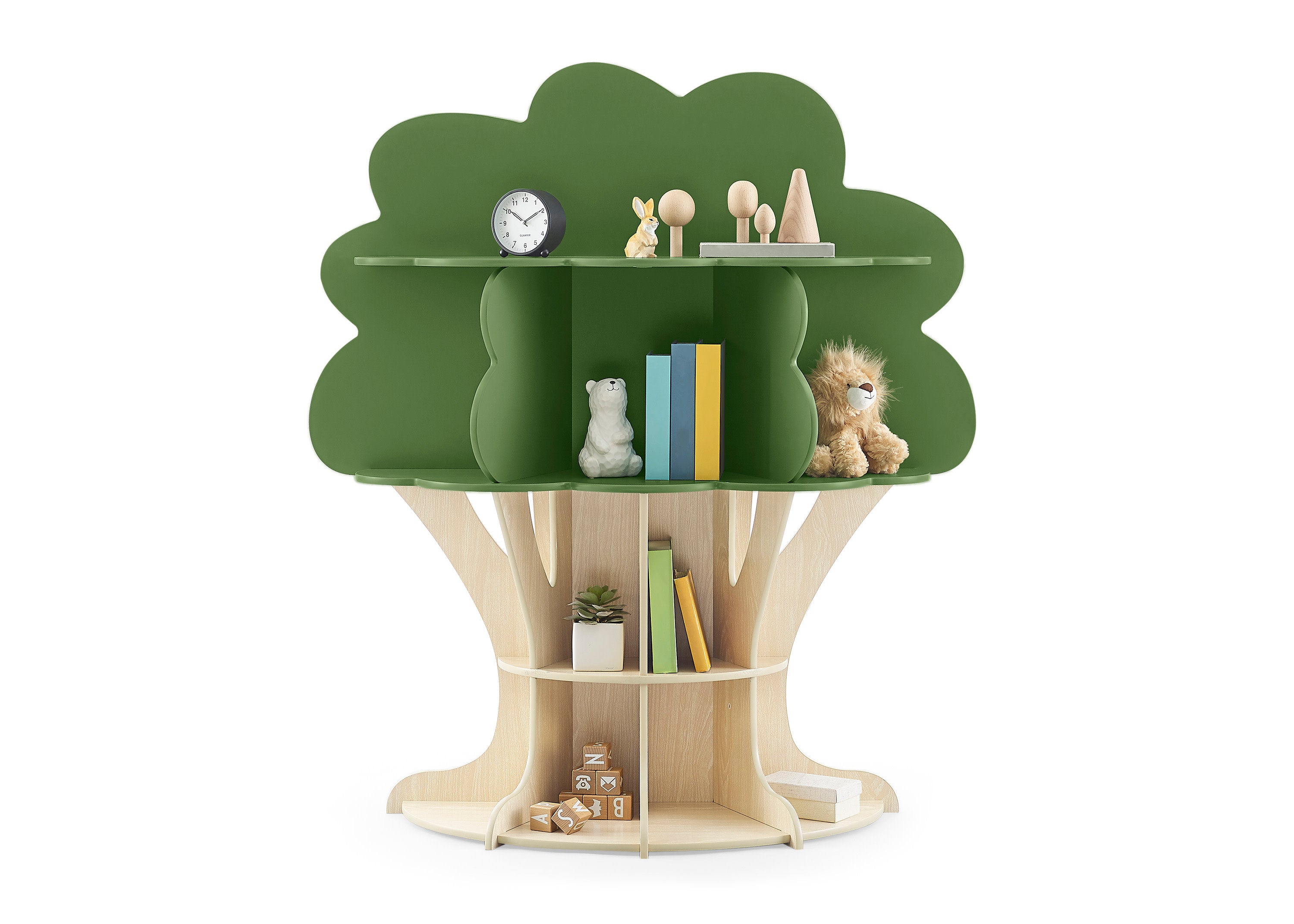 Greenguard Gold Certified Tree Bookcase - Eco-Friendly Kids Bookshelf for Bedroom, Nursery & Playroom Organization