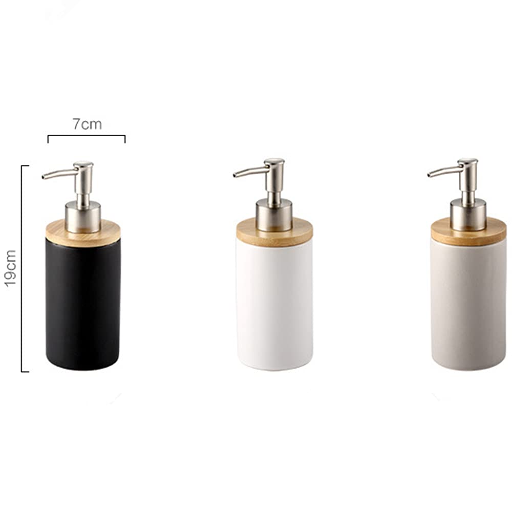 14 oz Ceramic Soap Dispenser Pump - Refillable Liquid Soap Bottle for Kitchen, Bathroom & Sink - Perfect for Hand Soap, Dish Soap & Shampoo - Elegant Countertop Decor for Home & Office