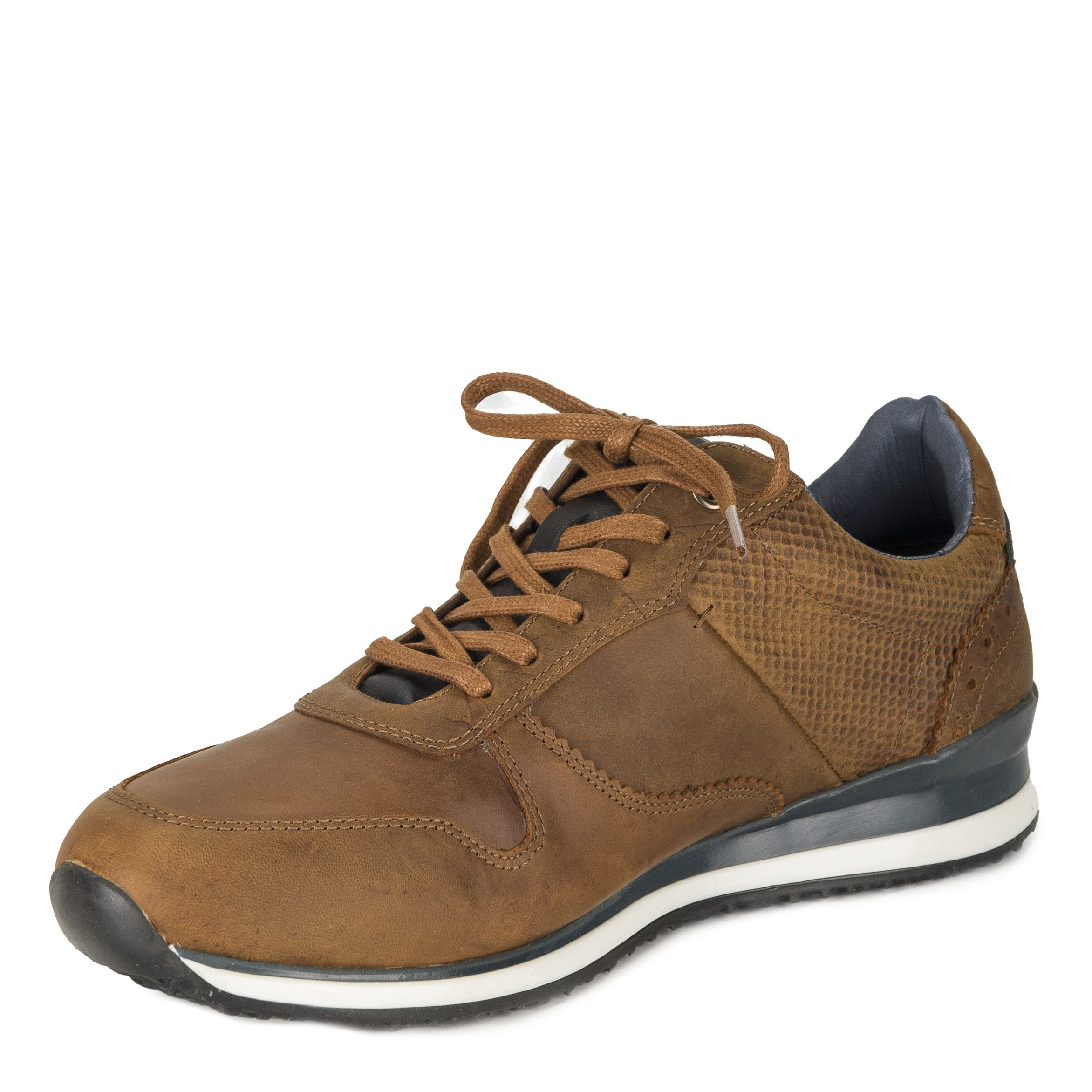 VELEZ Men's Genuine Leather Sneakers - Business Casual Lace-Up Dress Shoes for Office & Travel - Stylish Comfortable Tennis Shoes for Men