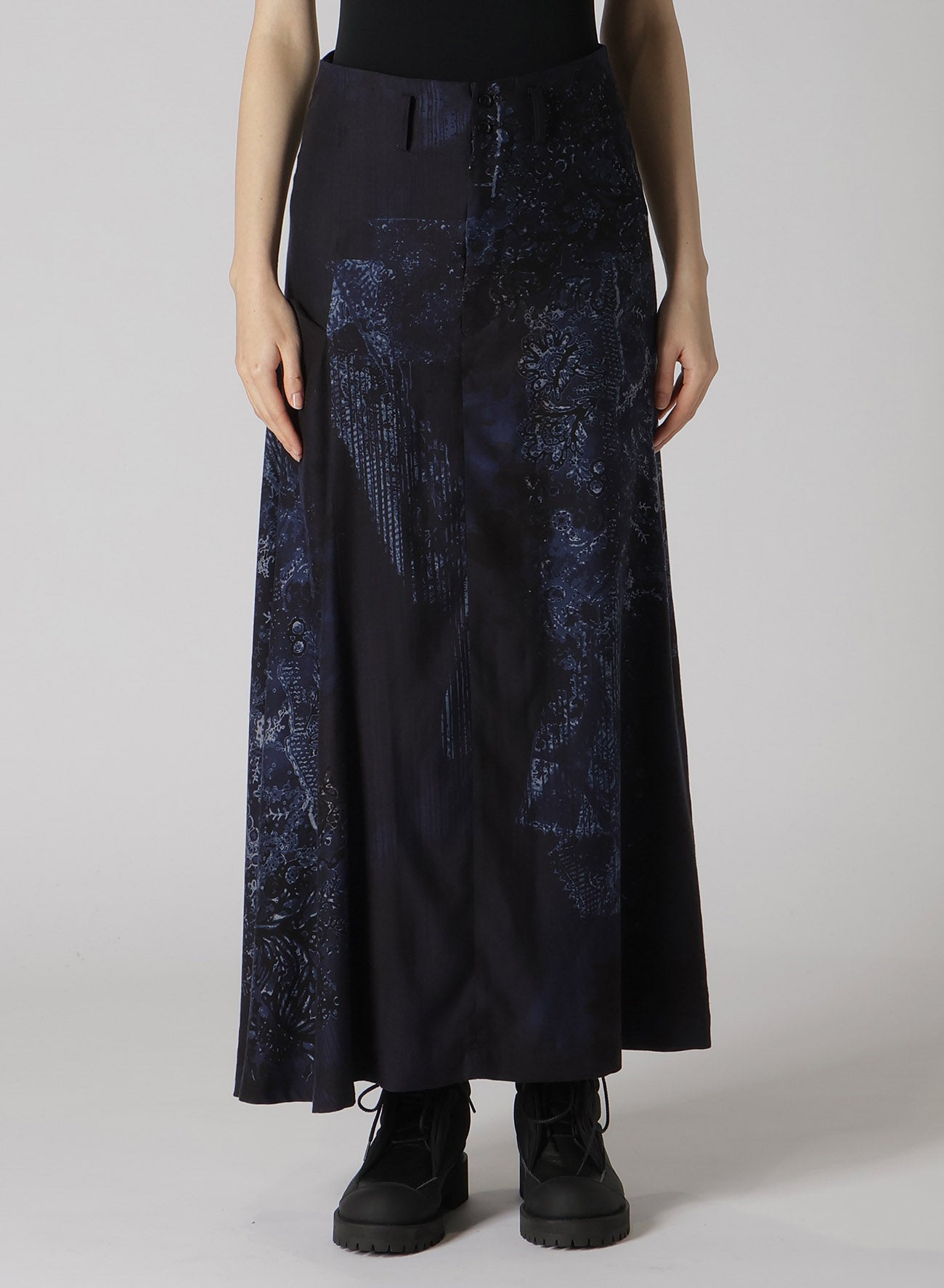 Elegant CU/Twill Lace Design PT Right Flare Skirt - Perfect for Casual Outings, Office Wear & Special Occasions