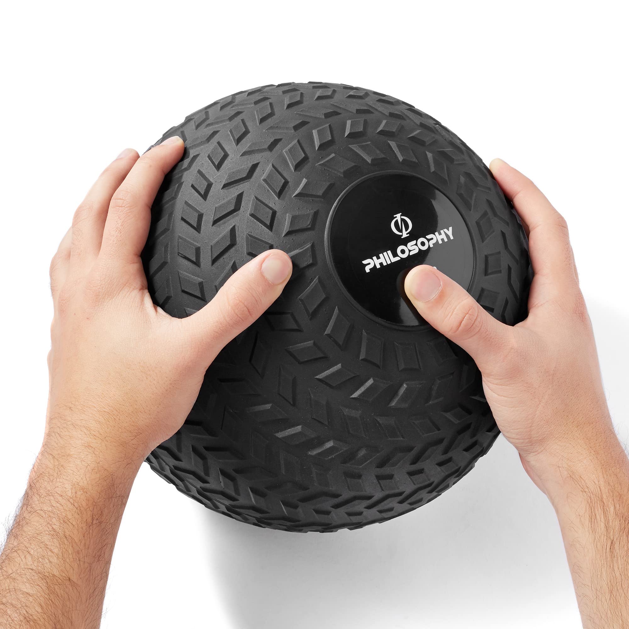 Philosophy Gym Slam Ball - Weighted Fitness Medicine Ball with Easy Grip Tread for CrossFit, HIIT & Strength Training | Home & Gym Workout Equipment