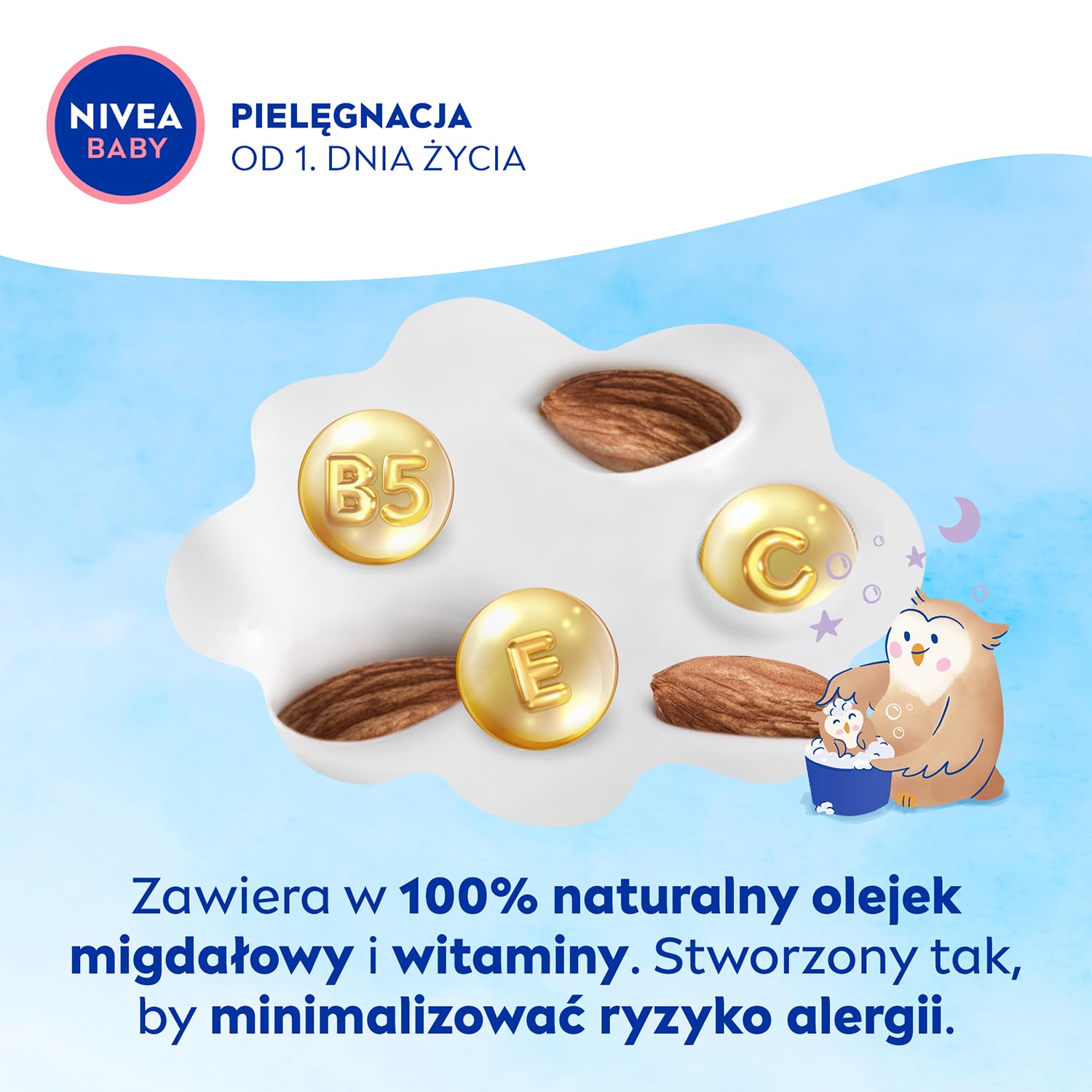 NIVEA BABY 2in1 Body & Hair Gel, 200ml - Gentle Nighttime Wash