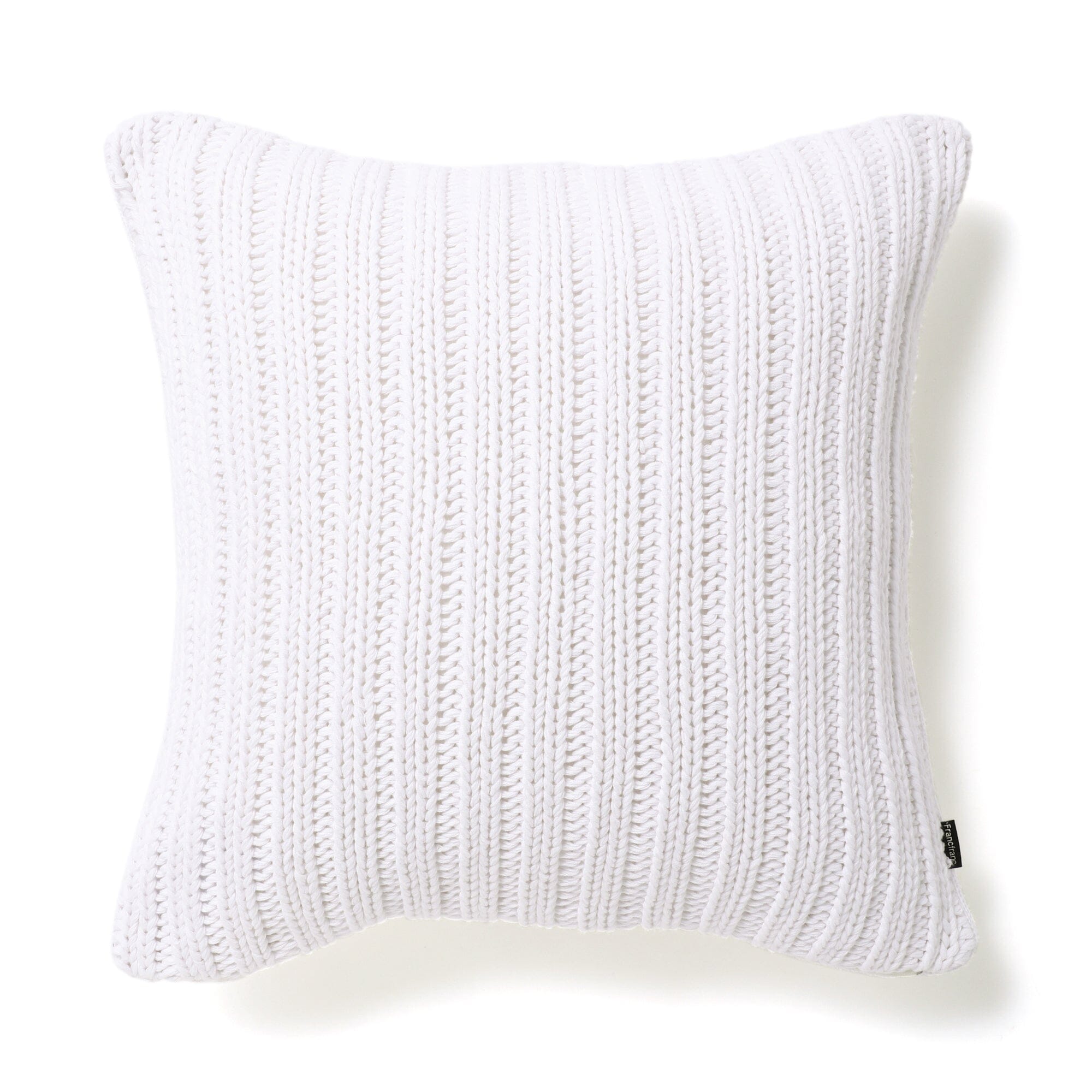 Soft Knit Stripe Cushion Cover 18x18 Inches - Premium Cotton Blend Decorative Pillow Case for Sofa, Bed, Chair - White Home Decor for Living Room, Bedroom & Office