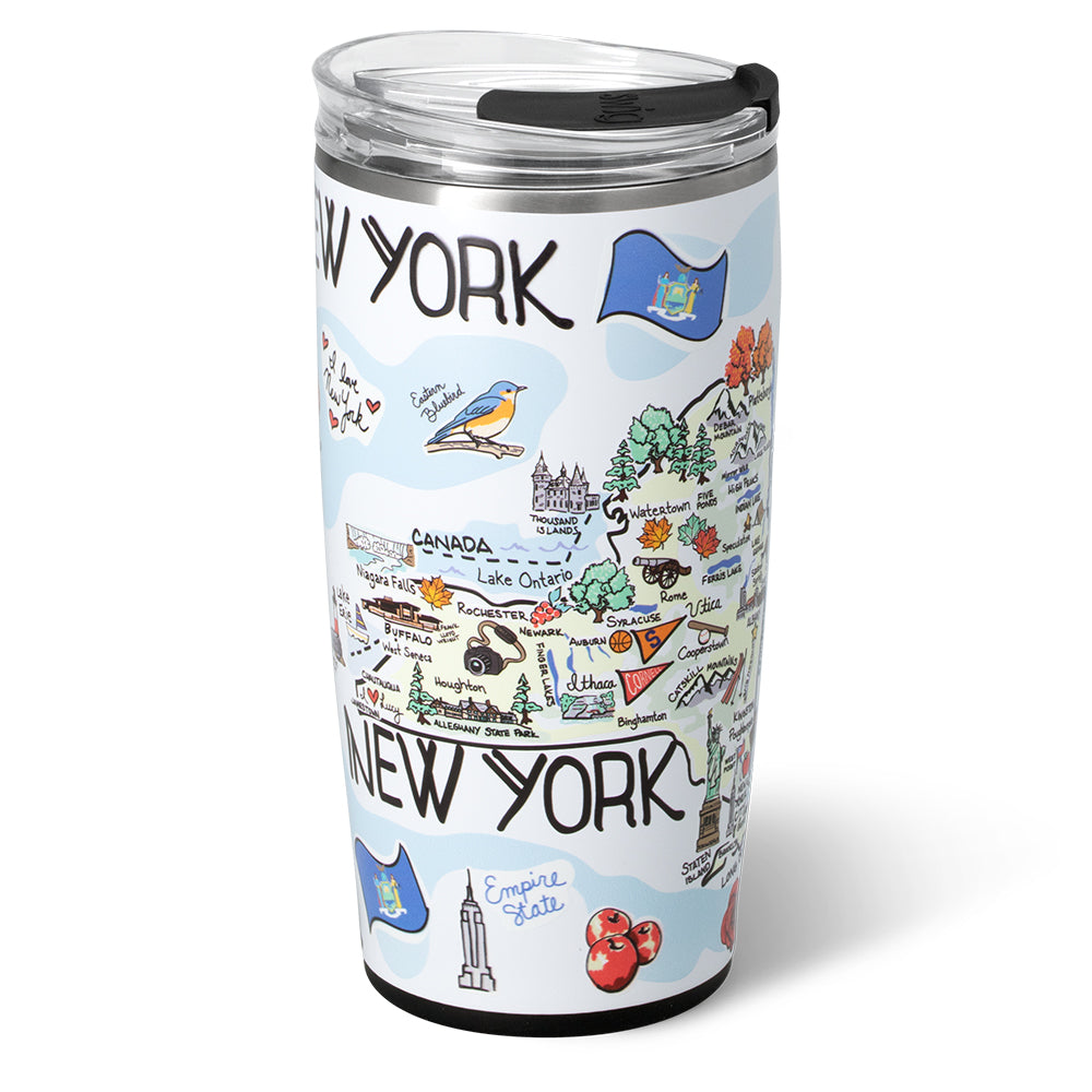 Premium 22oz New York Themed Tumbler - Insulated Stainless Steel Travel Mug for Coffee & Tea - Perfect for Commuting, Office & Outdoor Adventures