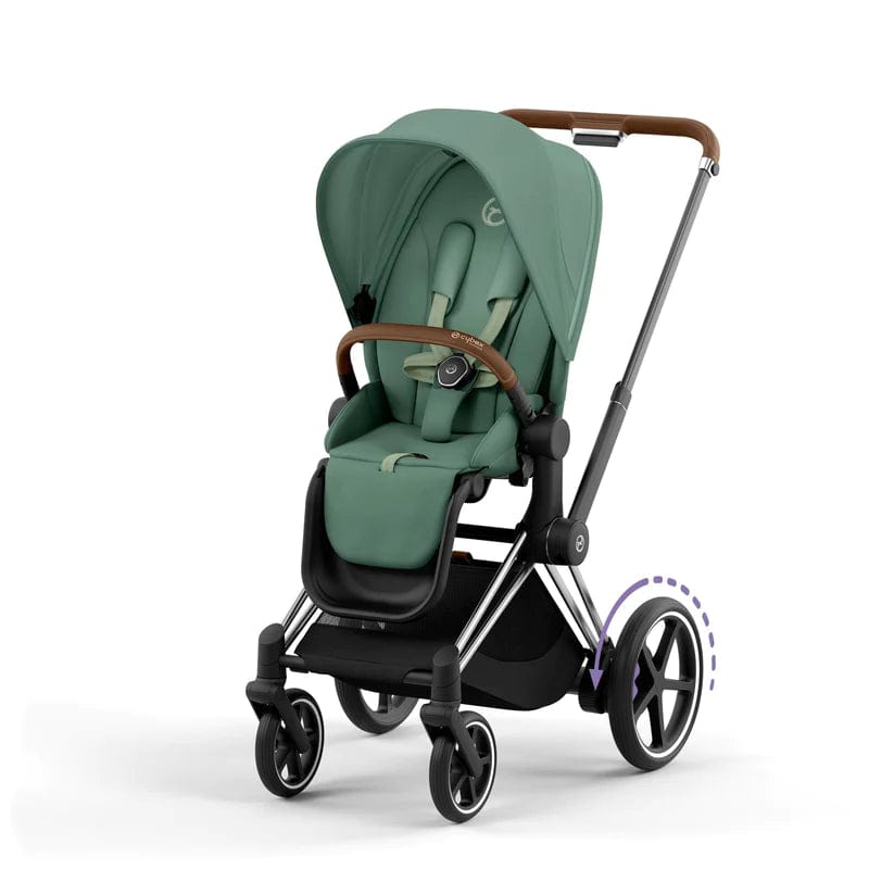 Cybex ePriam 2 Complete Stroller - Lightweight Chrome/Brown Baby Stroller for Newborns & Toddlers | Perfect for City Walks, Shopping & Travel