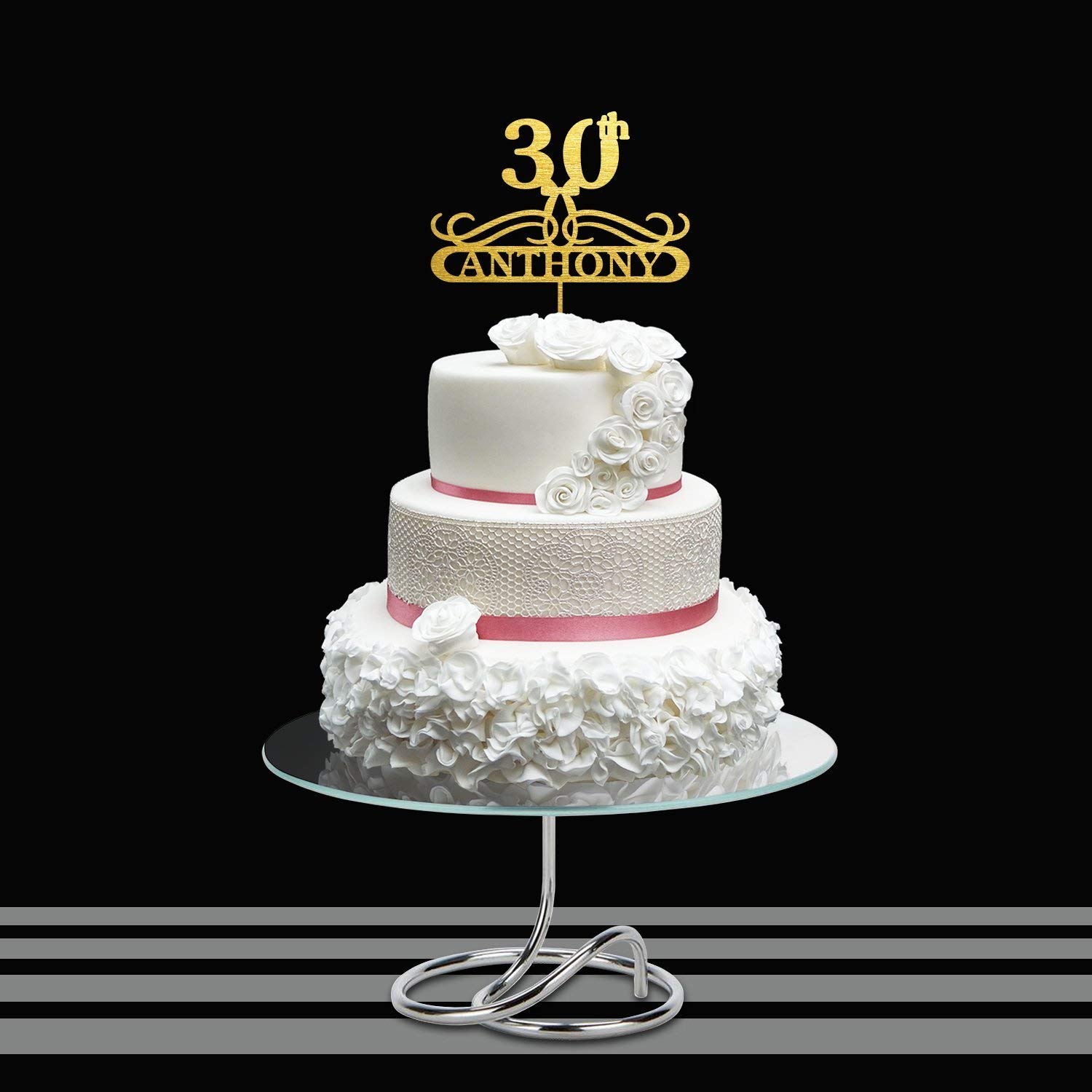 Custom 30th Birthday Cake Topper - Personalized Anniversary & Happy Birthday Cake Decorations - Perfect for Milestone Celebrations & Party Decor