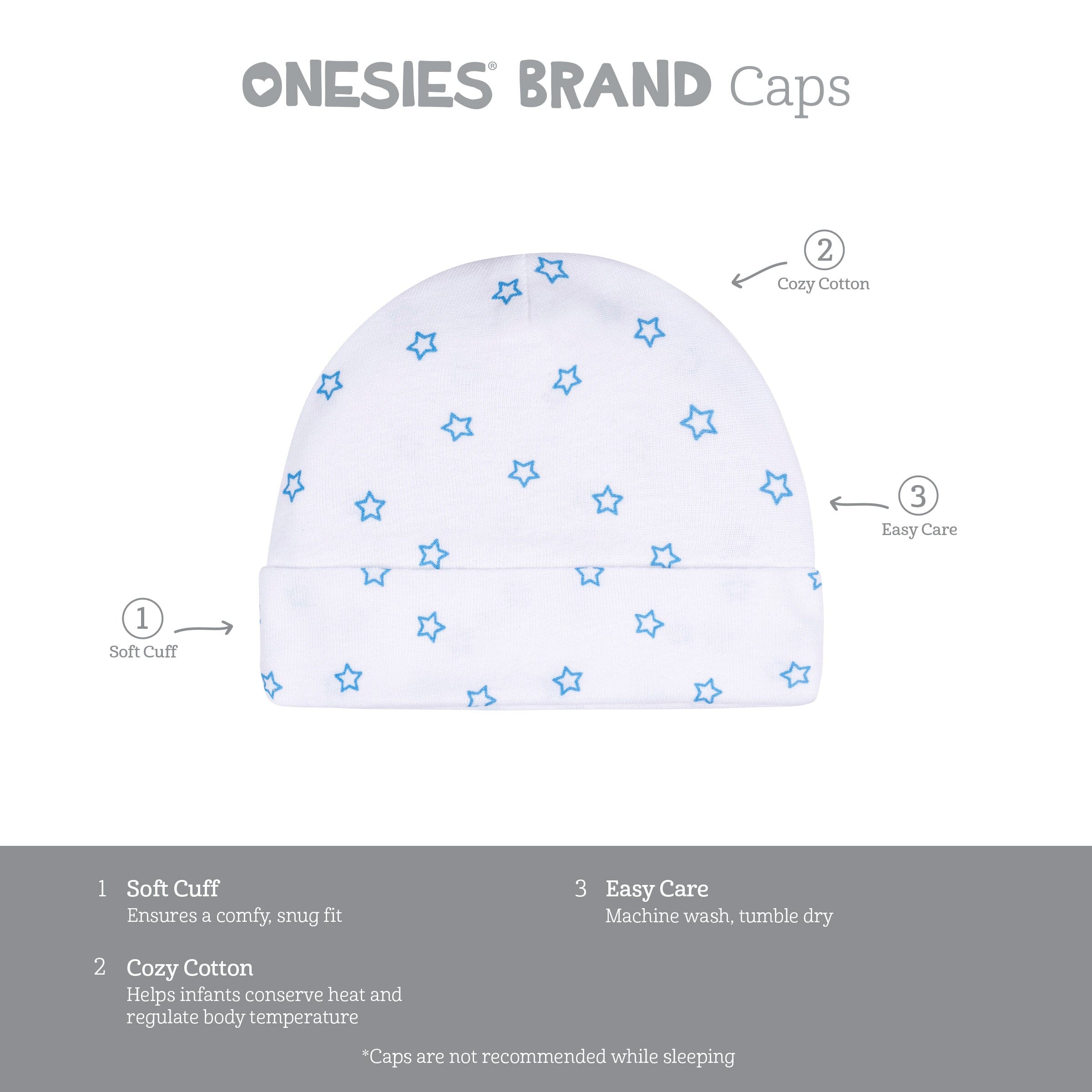 2 Pack Baby Boys' Star Pattern Baseball Caps - Soft Cotton Adjustable Hats for Infants & Toddlers - Perfect for Outdoor Play, Photoshoots, and Everyday Wear
