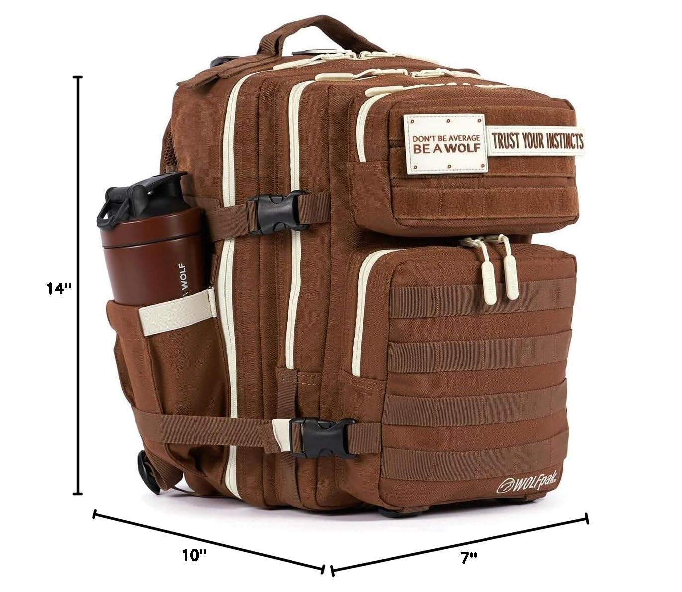 WOLFpak 25L Waterproof Hiking Backpack - Mocha Brown for Outdoor Adventures, Travel & Daily Commute