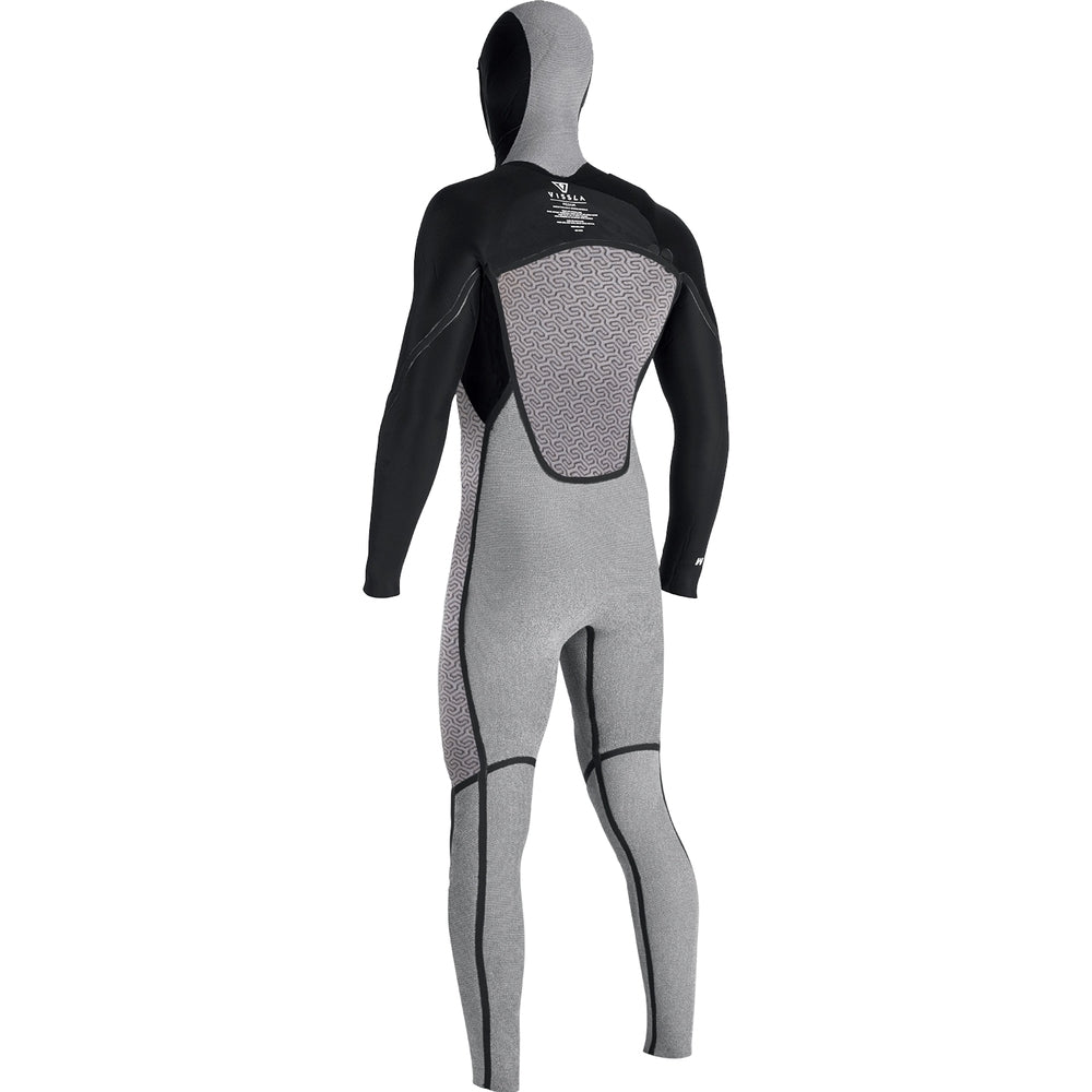 Vissla 7 SEAS 6/5mm Men's Hooded Full Wetsuit - Black with Blue Liner for Surfing, Diving & Cold Water Activities