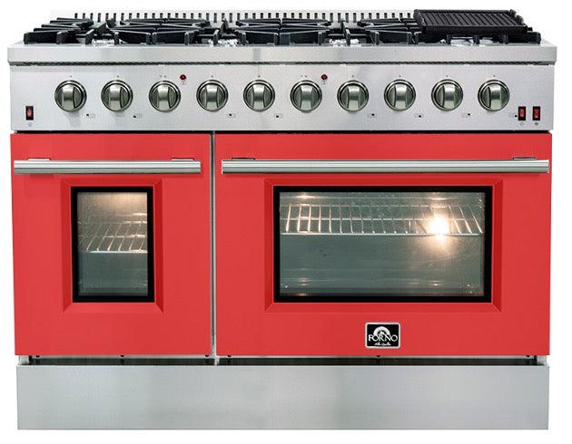 Forno Galiano Professional 48-inch 6.58 cu. ft. Stainless Steel Gas Range with 4 Burner Stove & Convection Oven - Perfect for Home Kitchen & Restaurant Cooking (Model FFSGS6244)