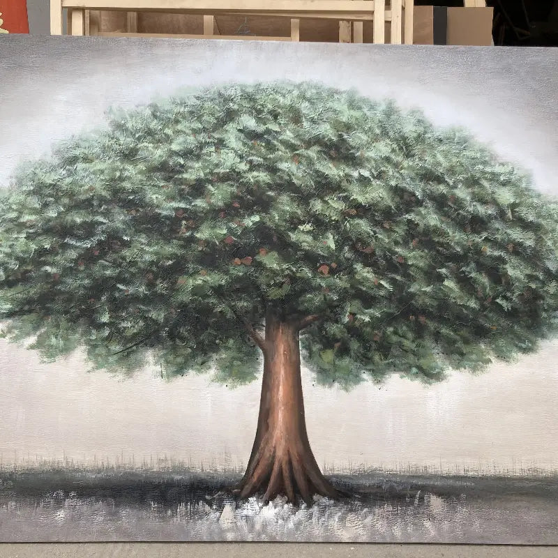 Beautiful Flower and Tree Painting #FT023 - Handmade Canvas Art for Home Decor, Living Room, Bedroom & Office Wall