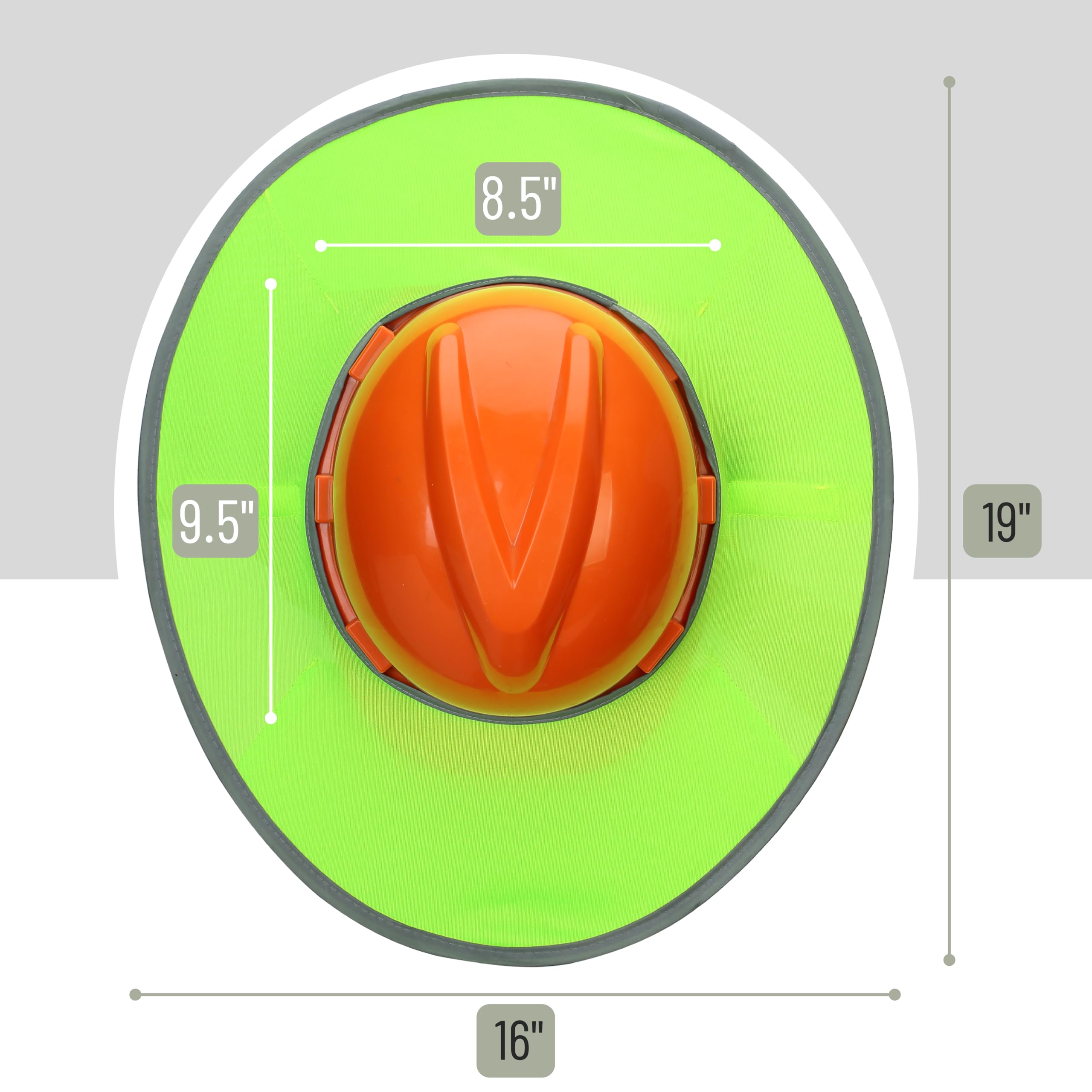 UNCO High Visibility Reflective Hard Hat Sun Shield - Green Full & Standard Brim Mesh Sunshade for Construction, Safety Work & Outdoor Labor | Hard Hat Accessories, Visor & Neck Shade for Sun Protection