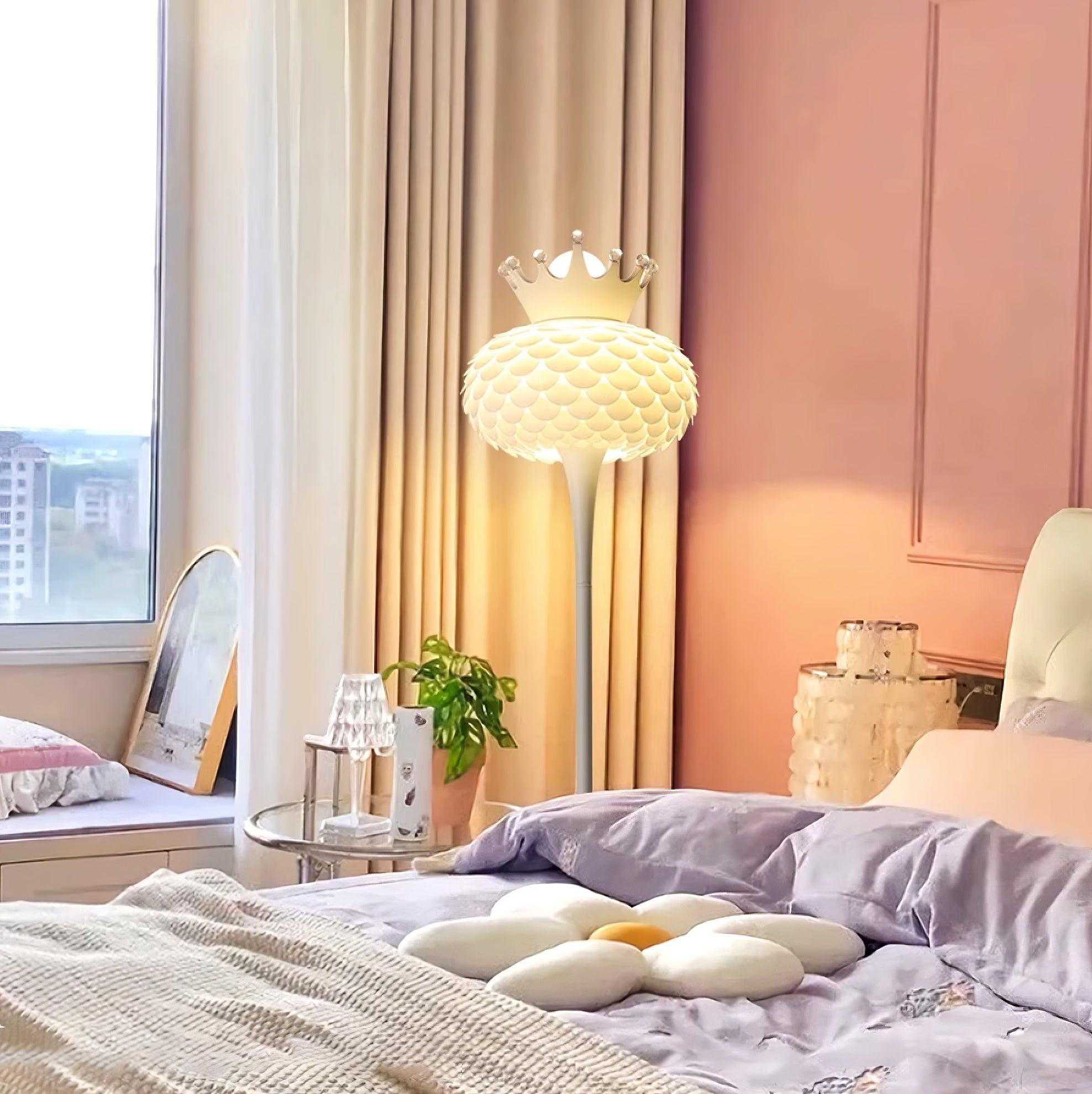 Aluvia Crown Floor Lamp - Modern LED Standing Light with Adjustable Brightness for Living Room, Bedroom & Office Decor
